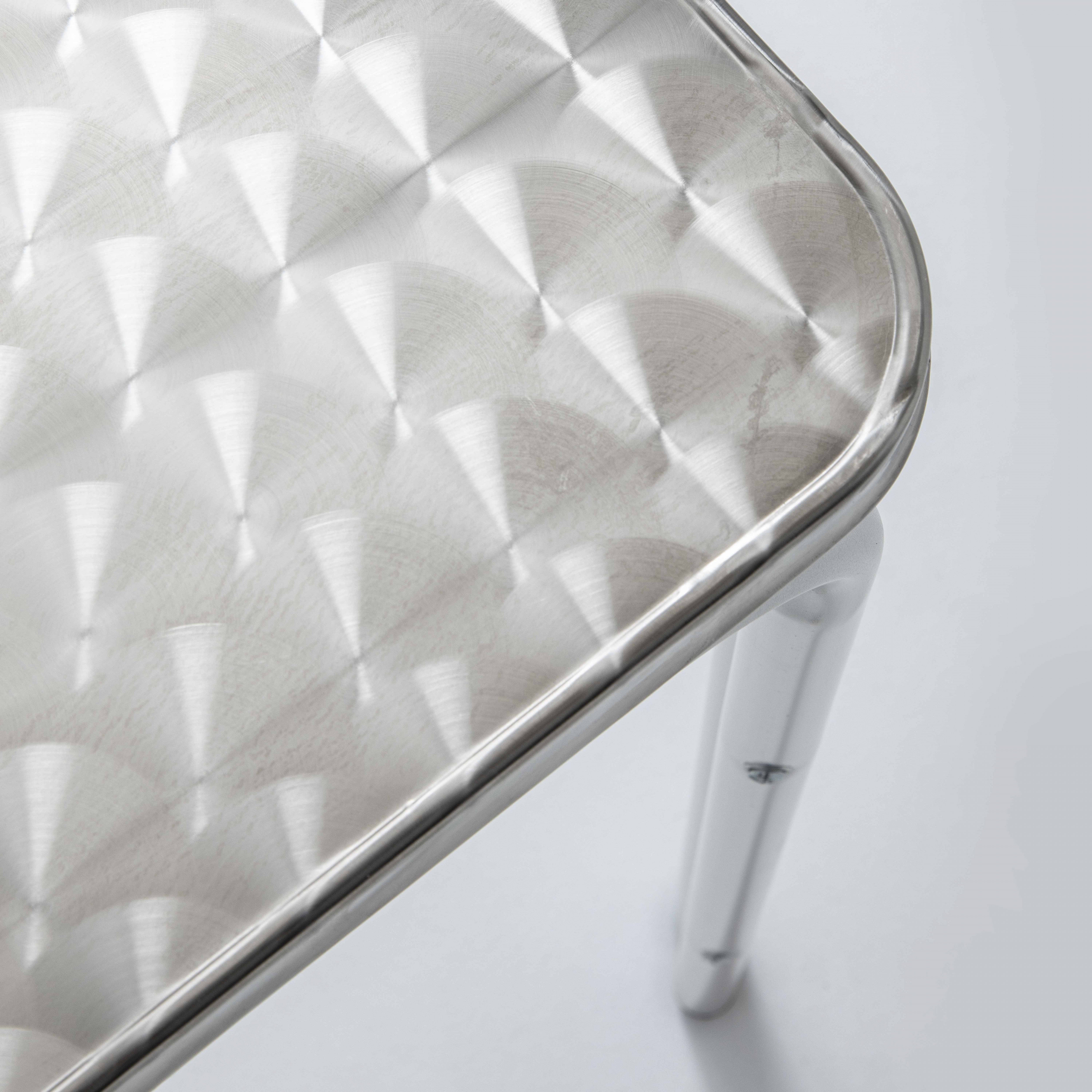 Table à manger de jardin carré en Aluminium Anthracite 4 places - 5