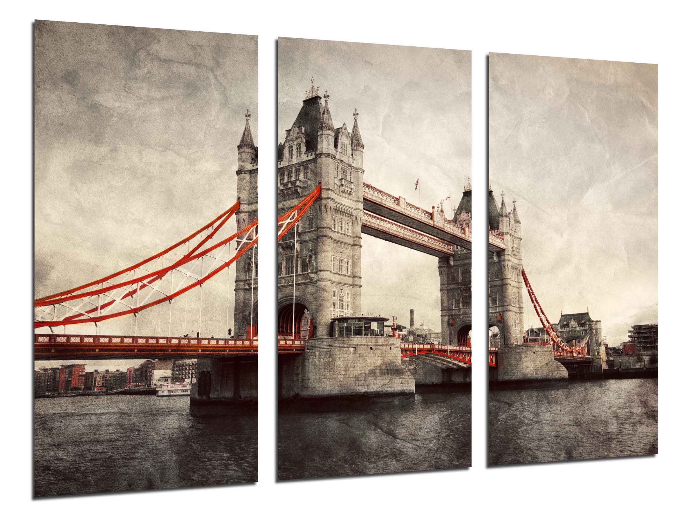Paisaje londres vintage, puente de londres, tower bridge, impresión fotográfica sobre madera, cuadro moderno decorativo