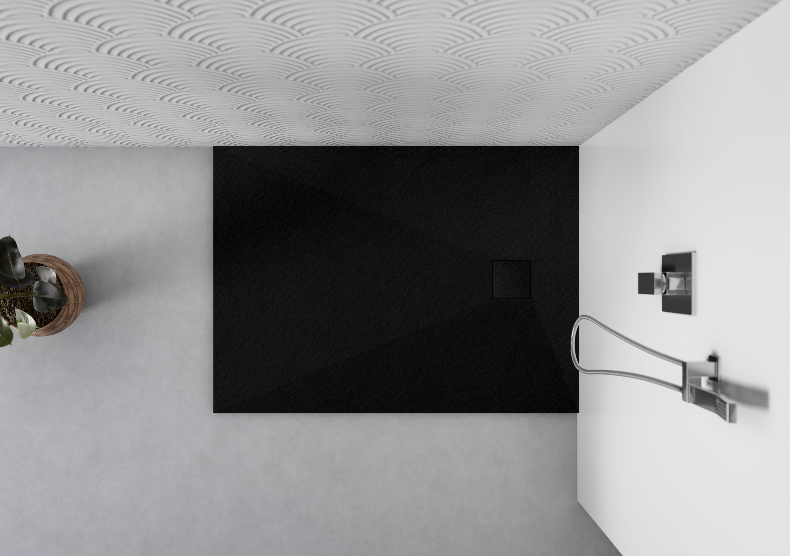 Brodzik STONE SEVANTE prostokątny 100x70 czarny z syfonem 1 szt.