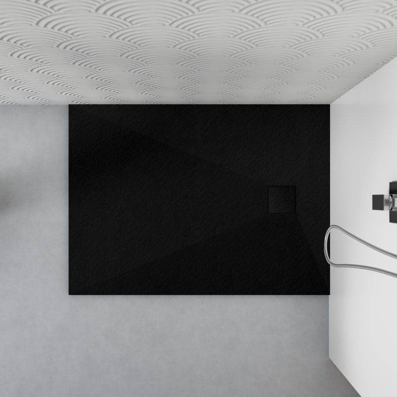 Brodzik STONE SEVANTE prostokątny 100x70 czarny z syfonem 1 szt.