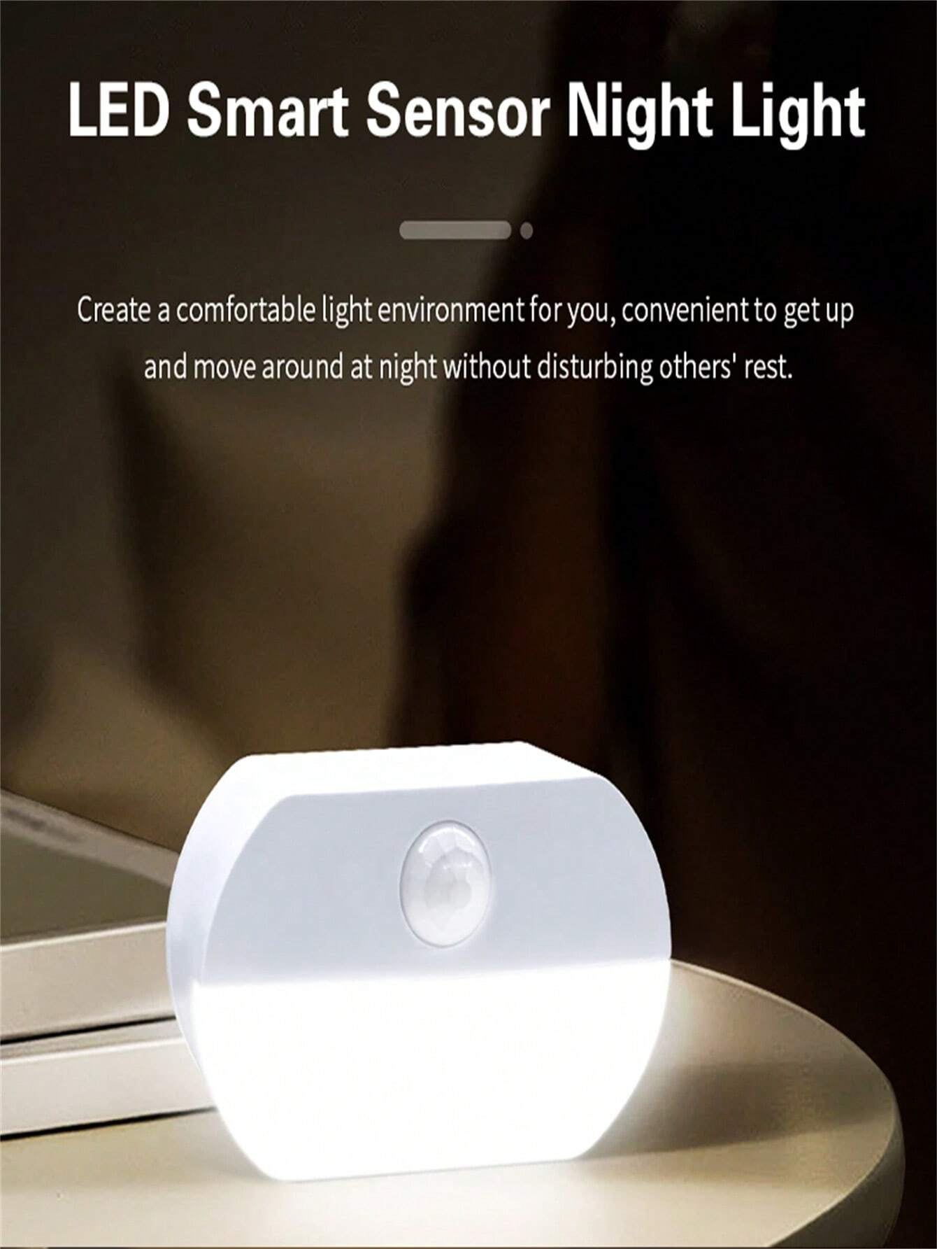 Lot de 4 veilleuses LED avec détecteur de mouvement, éclairage d'armoire à piles, lumière blanche 6500 K, pour couloir (piles non incluses) - 3