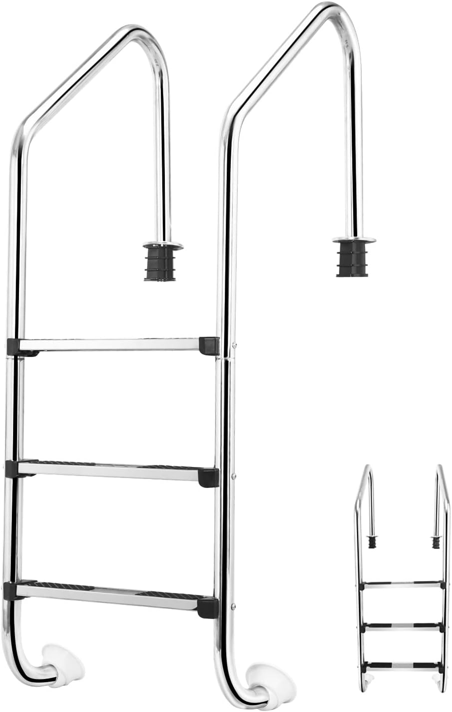 Zelsius Echelle de Piscine à 4 marches en Acier Inoxydable V2A | 50 x
