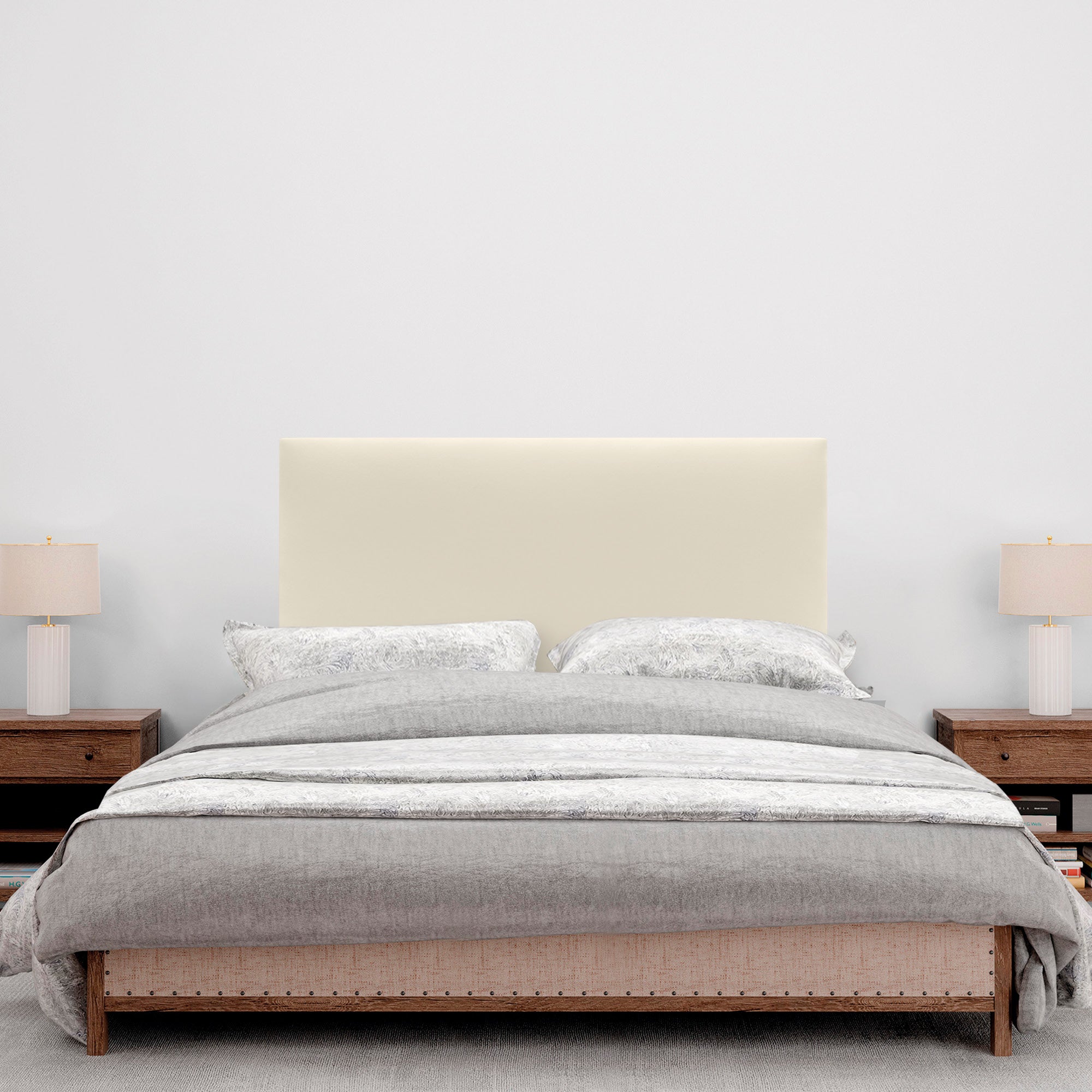 DHOME Cabecero de Polipiel Liso cabeceros Cabezal tapizado Cama (Polipiel Vainilla, 110cm (Camas 80/90/105)) - 4