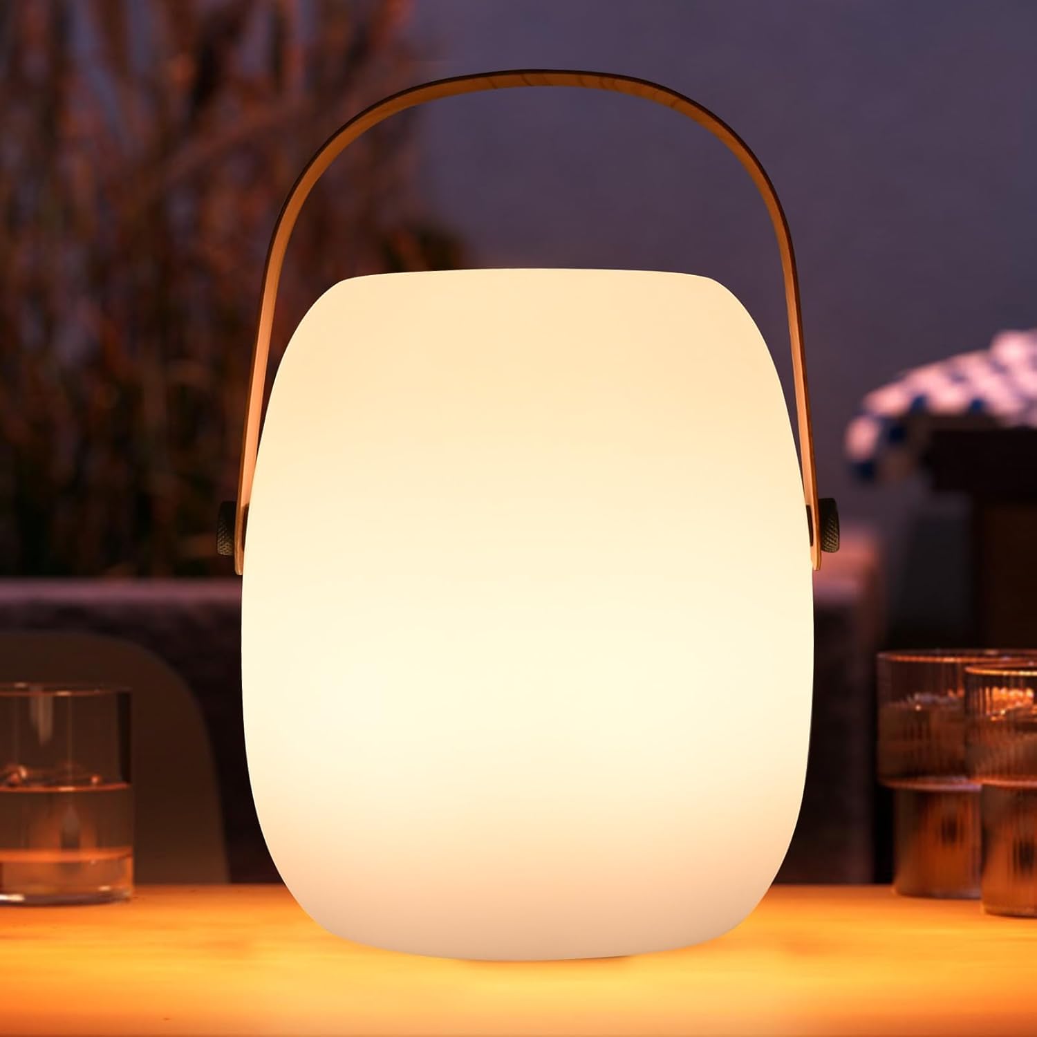 Lámpara de mesa inalámbrica recargable lámpara portátil led rgb lámpara de mesa para exterior e interior con modo de parpadeo de vela impermeable