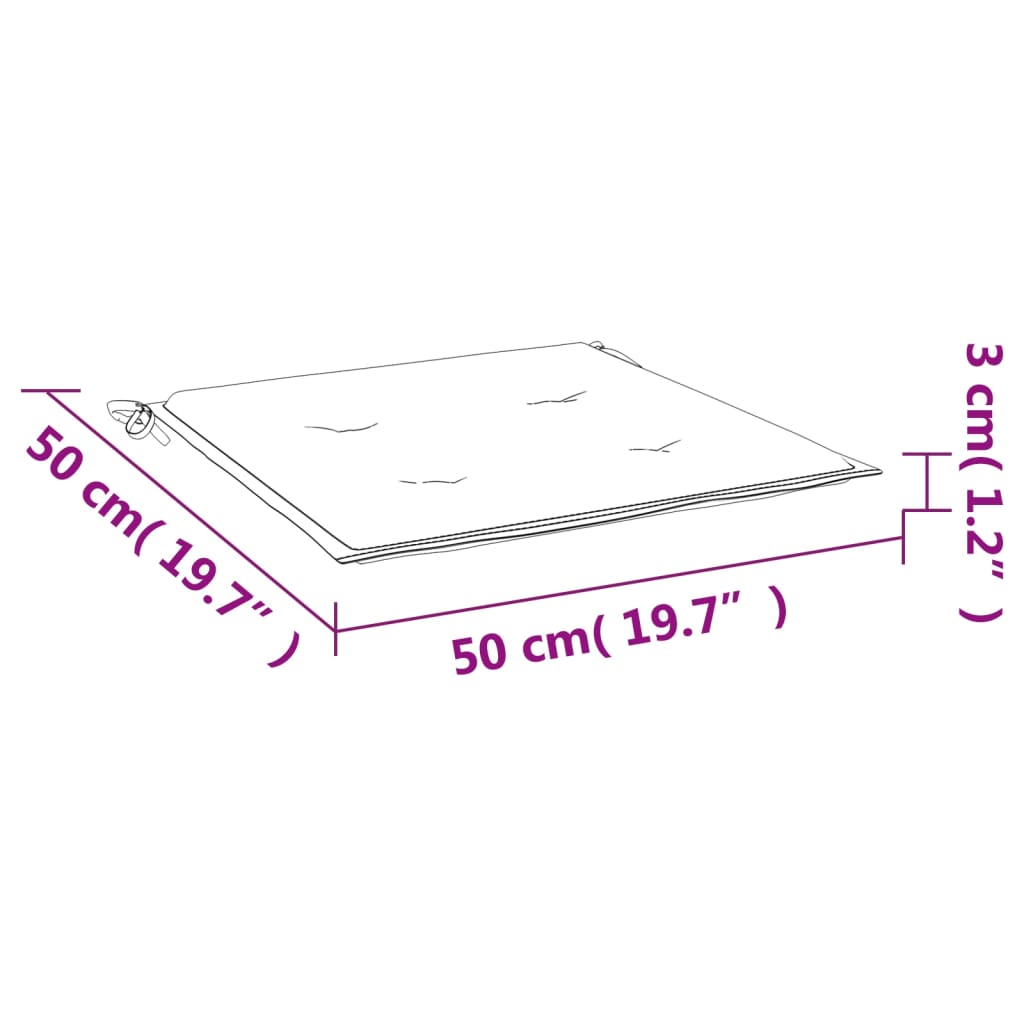 Cojines de silla de jardín 4 uds tela Oxford crema 50x50x4 cm vidaXL - 8