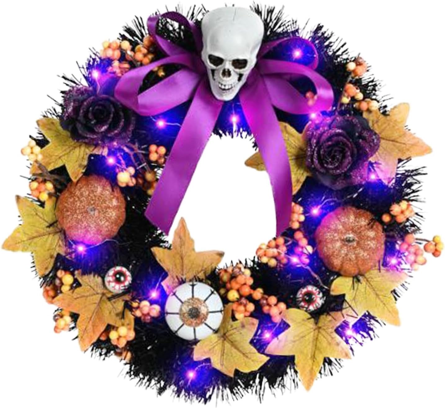 Wieniec Halloween do lokalu i na imprezę 35*38CM - Przerażająca dekoracja drzwi do biznesu - Bar, Dyskoteka, Jesienny Ogród