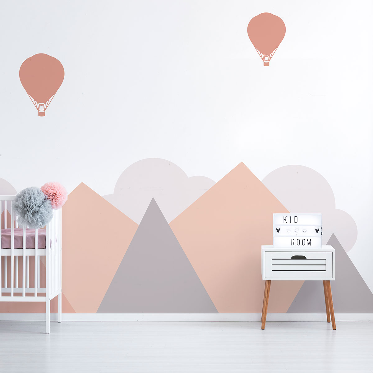 Vinilos niño montañas gigantes escandinavas stockholm - adhesivo de pared - revestimiento sticker mural decorativo - 60x80cm