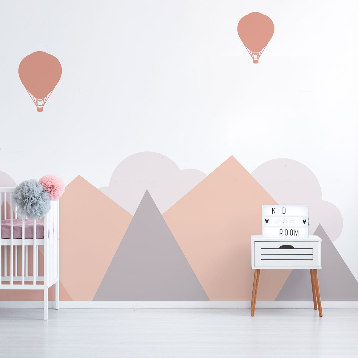 Vinilos niño montañas gigantes escandinavas stockholm - adhesivo de pared - revestimiento sticker mural decorativo - 60x80cm