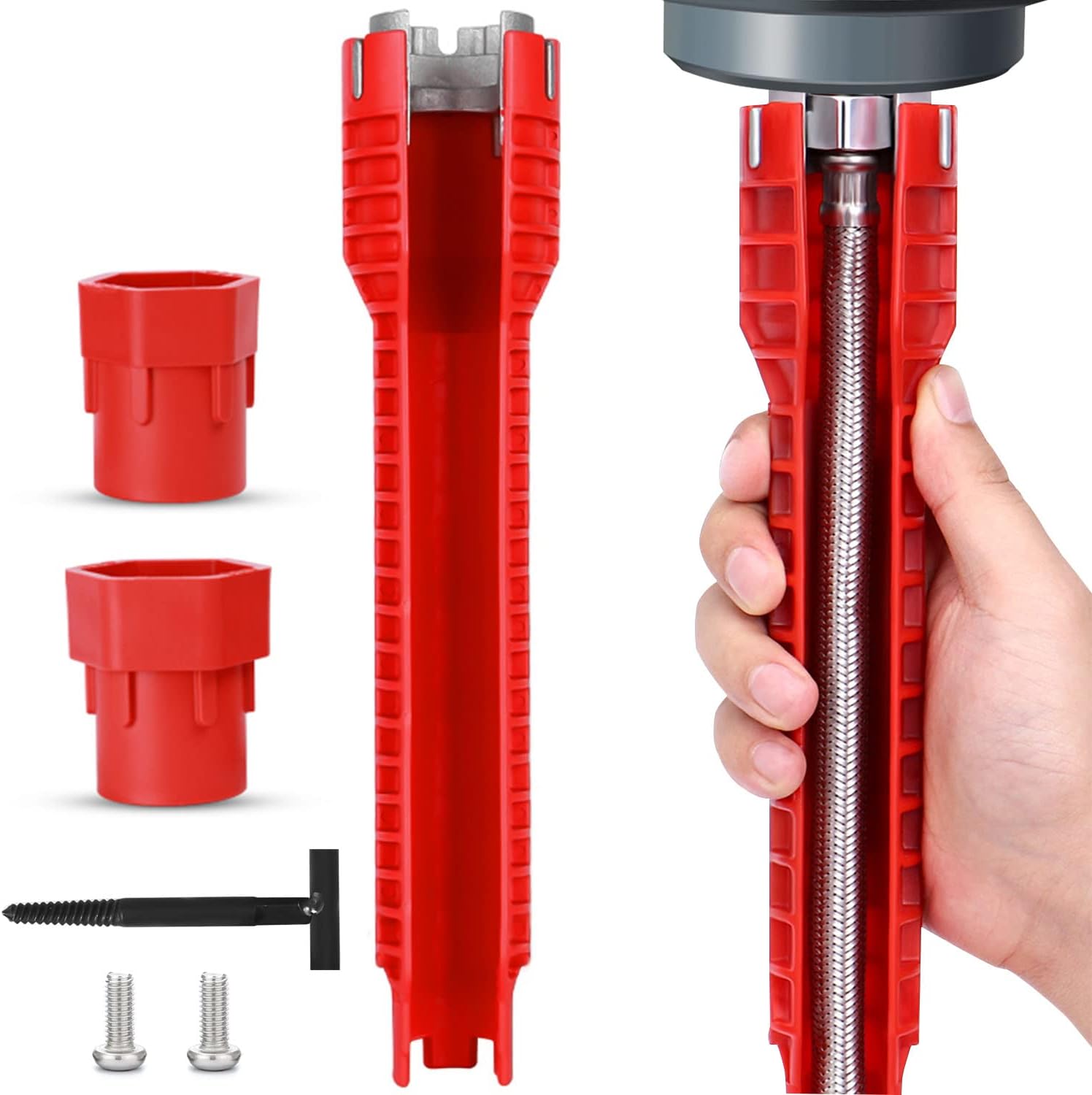 Clé Polyvalente Pour évier Et Robinet - Outil De Plomberie Robuste En Fer - Noir