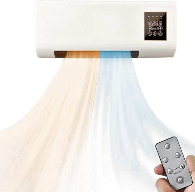 Chauffage soufflant portable 2-en-1 – Mode chaud et air frais, silencieux, bureau et chambre