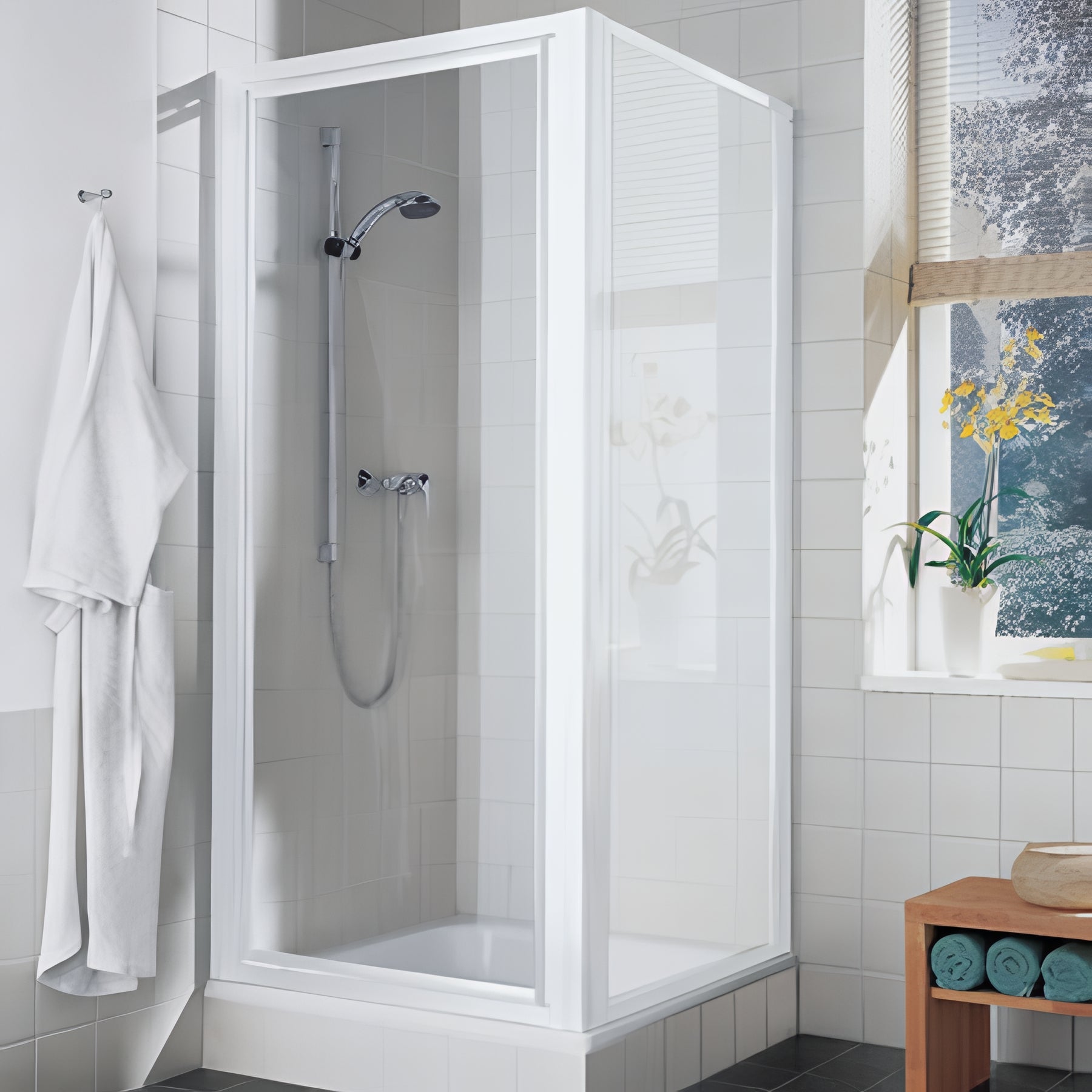 Paroi De Douche Fixe Idralite Walk-in 75 Cm - Verre Et Aluminium - 198 Cm