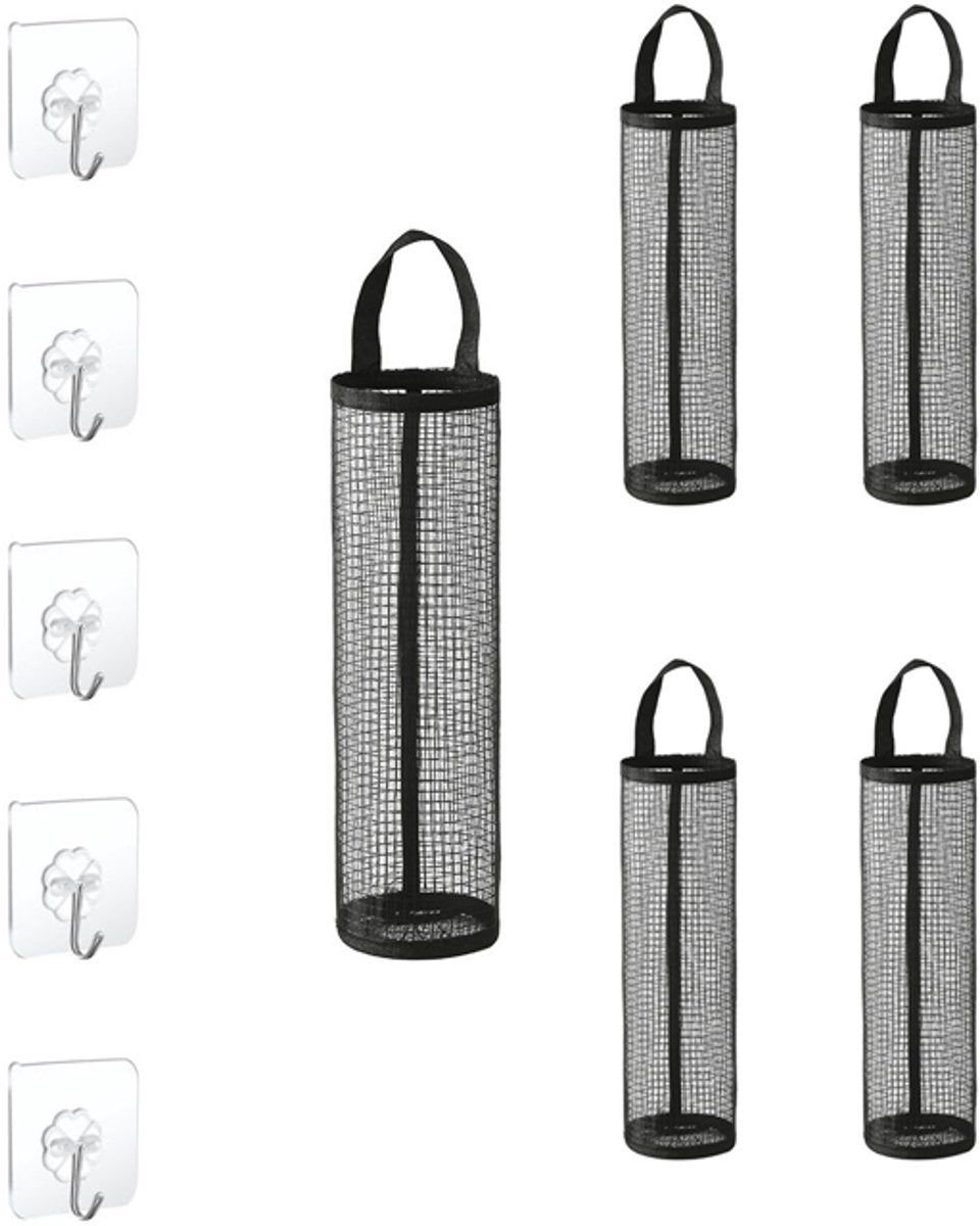 Set de 5 saci de depozitare, saci de plasă suspendați pentru pungi de plastic, căști de duș, huse pentru încălțăminte, căști de duș și căști de baie 5buc