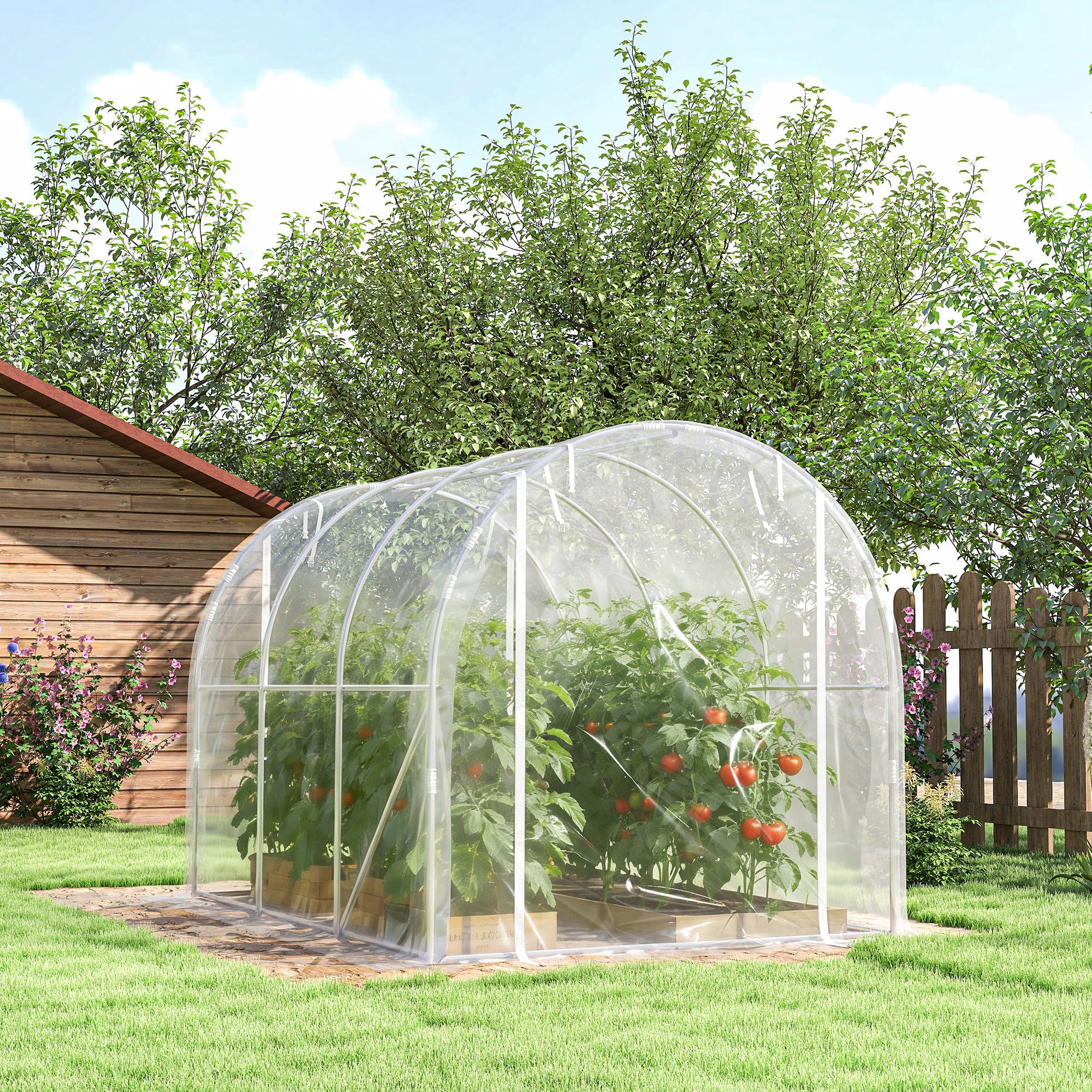 Serre tunnel de jardin acier Outsunny - 9