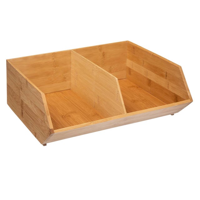 ORGANIZER bambusowy Z 2 PRZEGRODAMI 35x30,5x12,5 cm