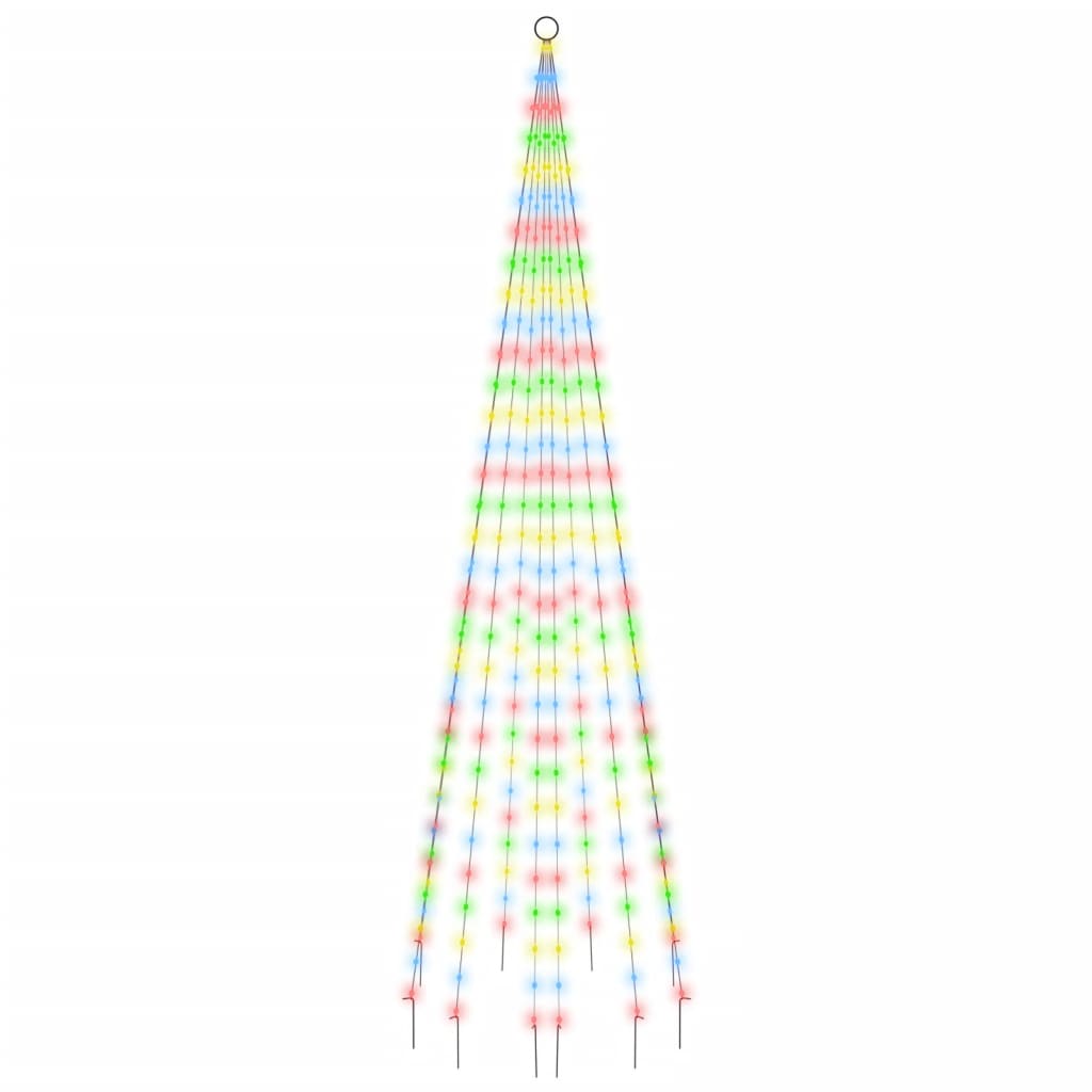 vidaXL Albero di Natale Pennone Colorato 310 LED 300 cm - 2