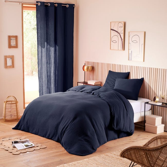 Parure de draps coton lit 140 cm 4 pièces Cottey Verte - Linge de lit Parure de draps coton lit 140 cm 4 pièces Cottey Verte - Linge de lit