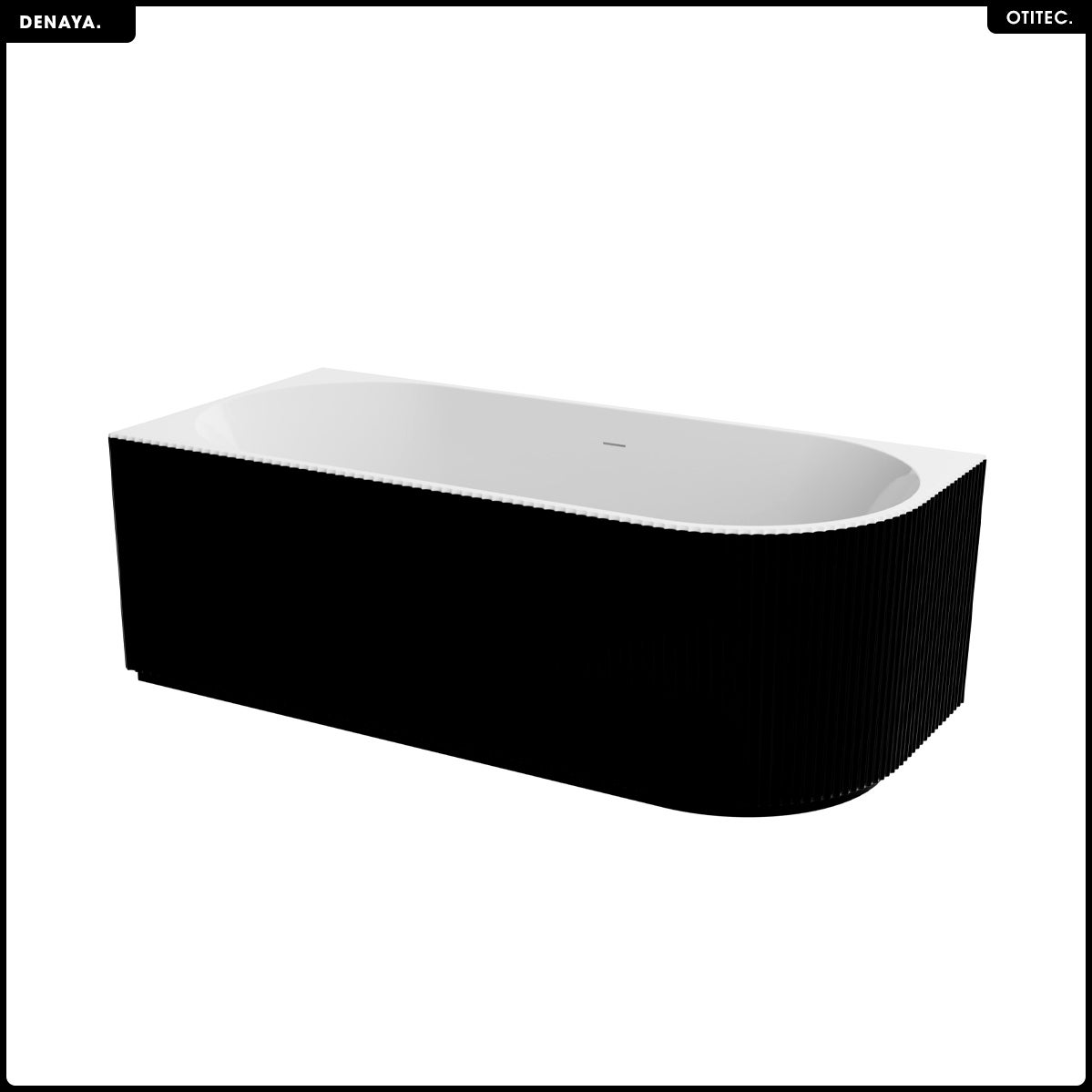 Bañera asimétrica - 150 x 75 cm - Izquierda - Con sifón Cromado - Patas - INCLUIDAS - DENAYA - 5
