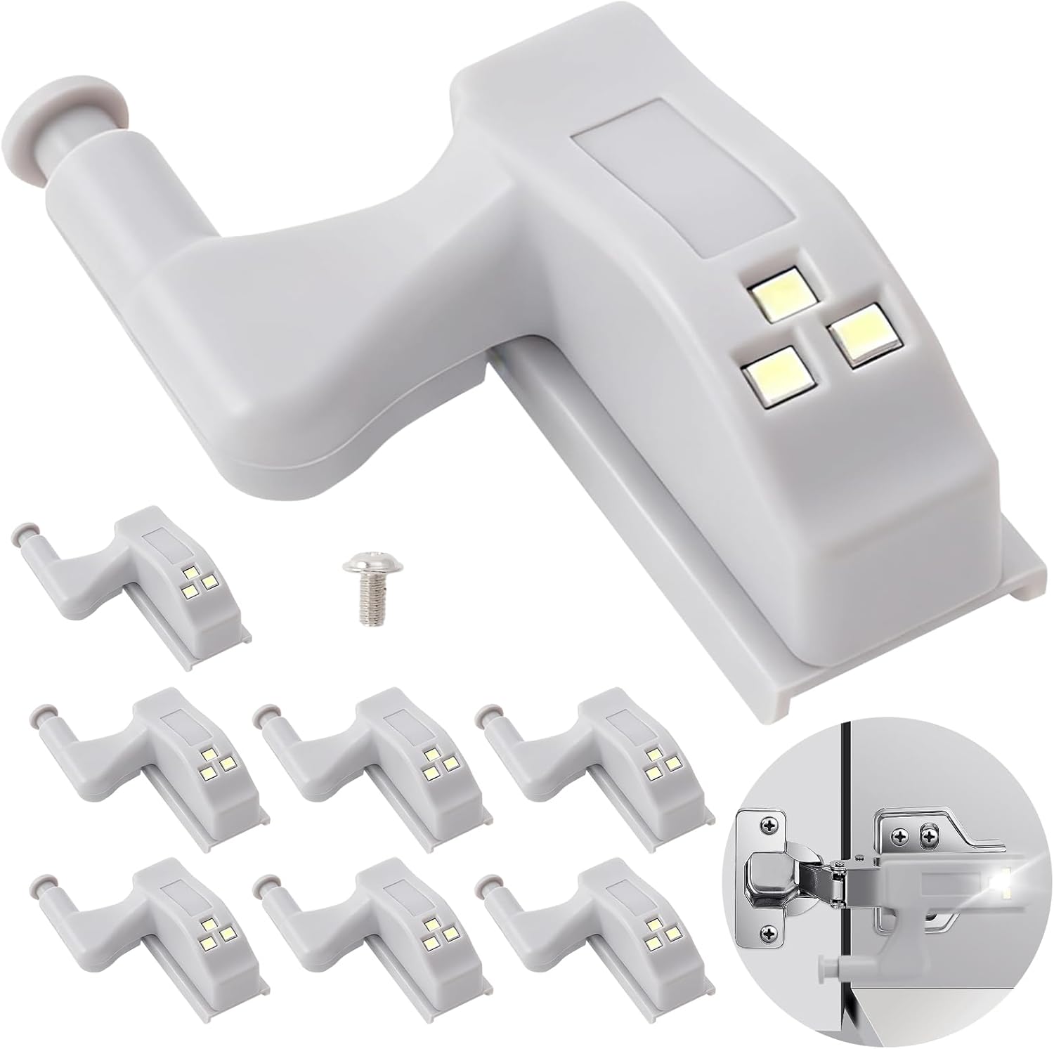 8-częściowe uniwersalne oświetlenie LED z zawiasami i czujnikiem, oświetlenie szafek zasilane 12 V, automatyczne wyłączanie oświetlenia z czujnikiem d