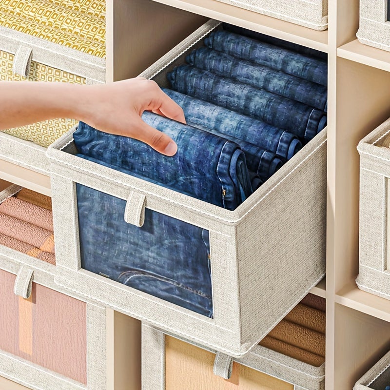 Scatola portaoggetti pieghevole per vestiti, organizer multifunzionale per guardaroba, biancheria intima, calzini e pantaloni, salvaspazio - 3