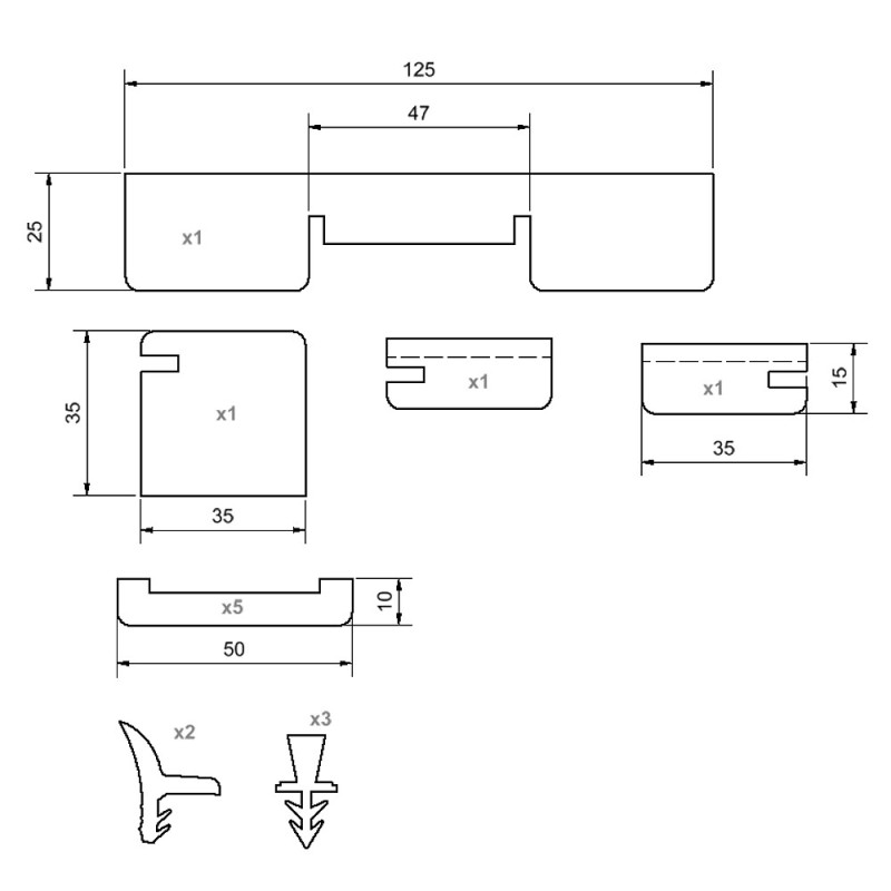 Kit d'habillage de baie en MDF recoupable pour SLID'UP 2300 - 3