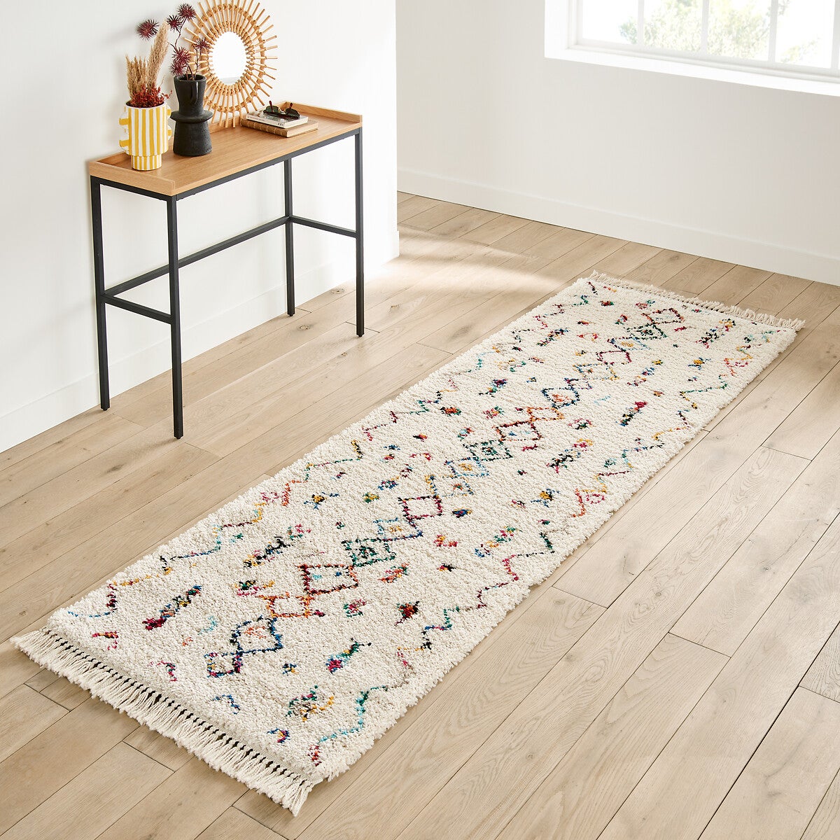 Tapis de couloir Berbere marocain pure laine 76 x 408 cm 76 x 408 cm