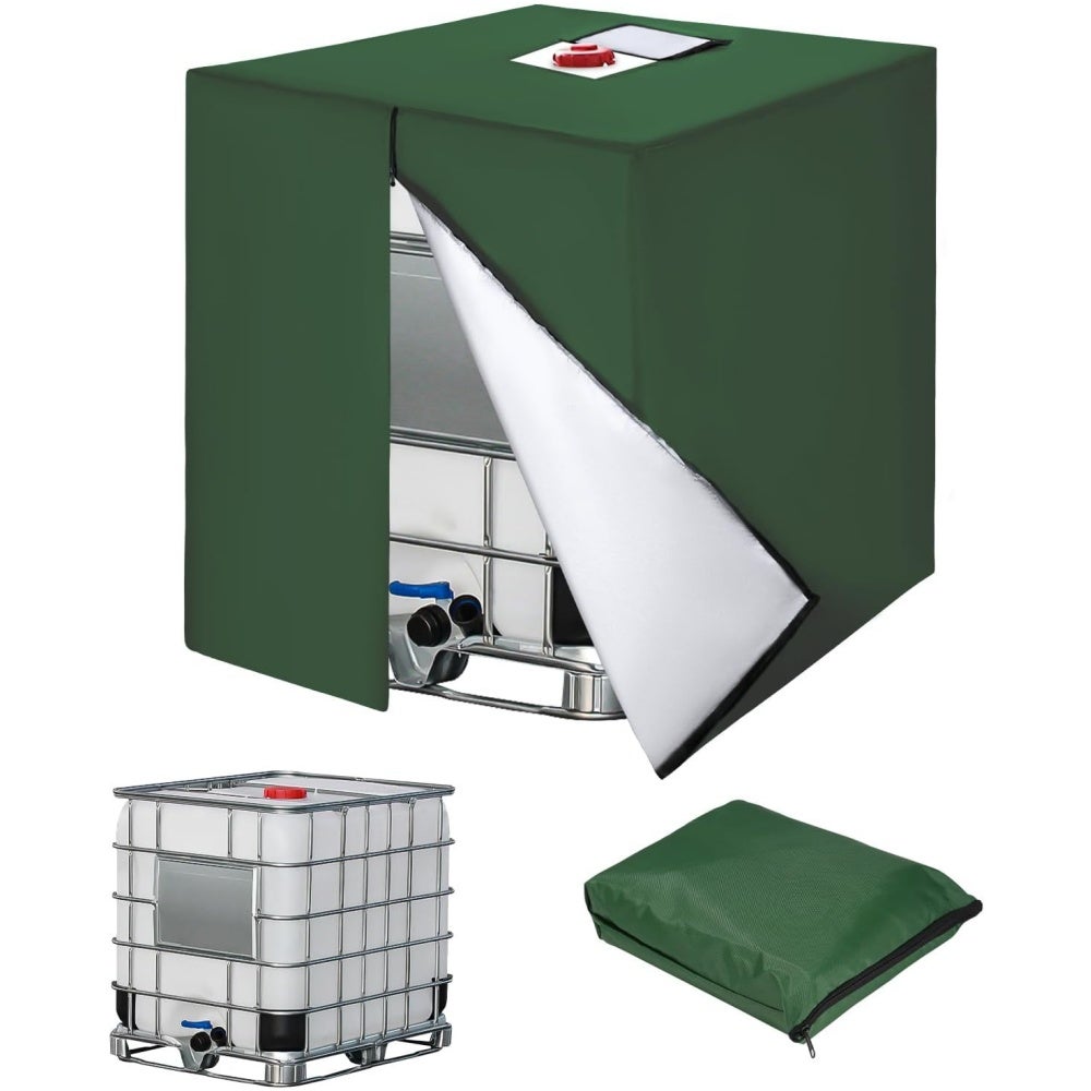 Pokrowiec ochronny UV do Zbiornika IBC 1000L - Tkanina Oxford 420D Wodoodporna - Przeciw Glonom - 120x100x116cm