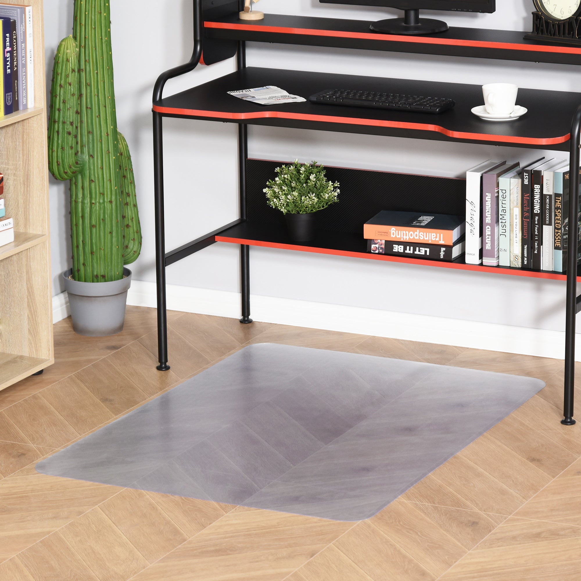 HOMCOM Tappetino per Sedia Ufficio Salvapavimento Antiscivolo in Plastica, 90x120cm, Trasparente - 7