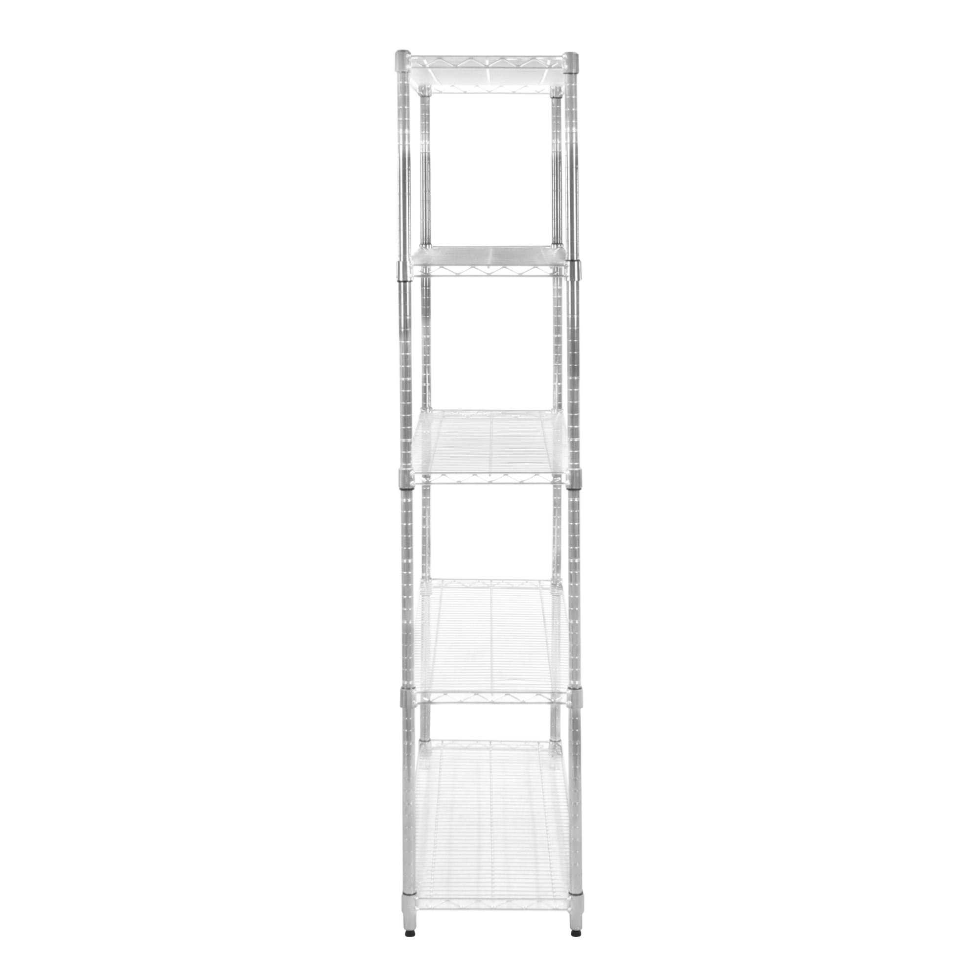 Etagère en Fil d'Acier Chromé 1000KG - 45 x 90 x 180cm - Pied de Nivellement - Rangement Garage, Cuisine, Atelier, - 3