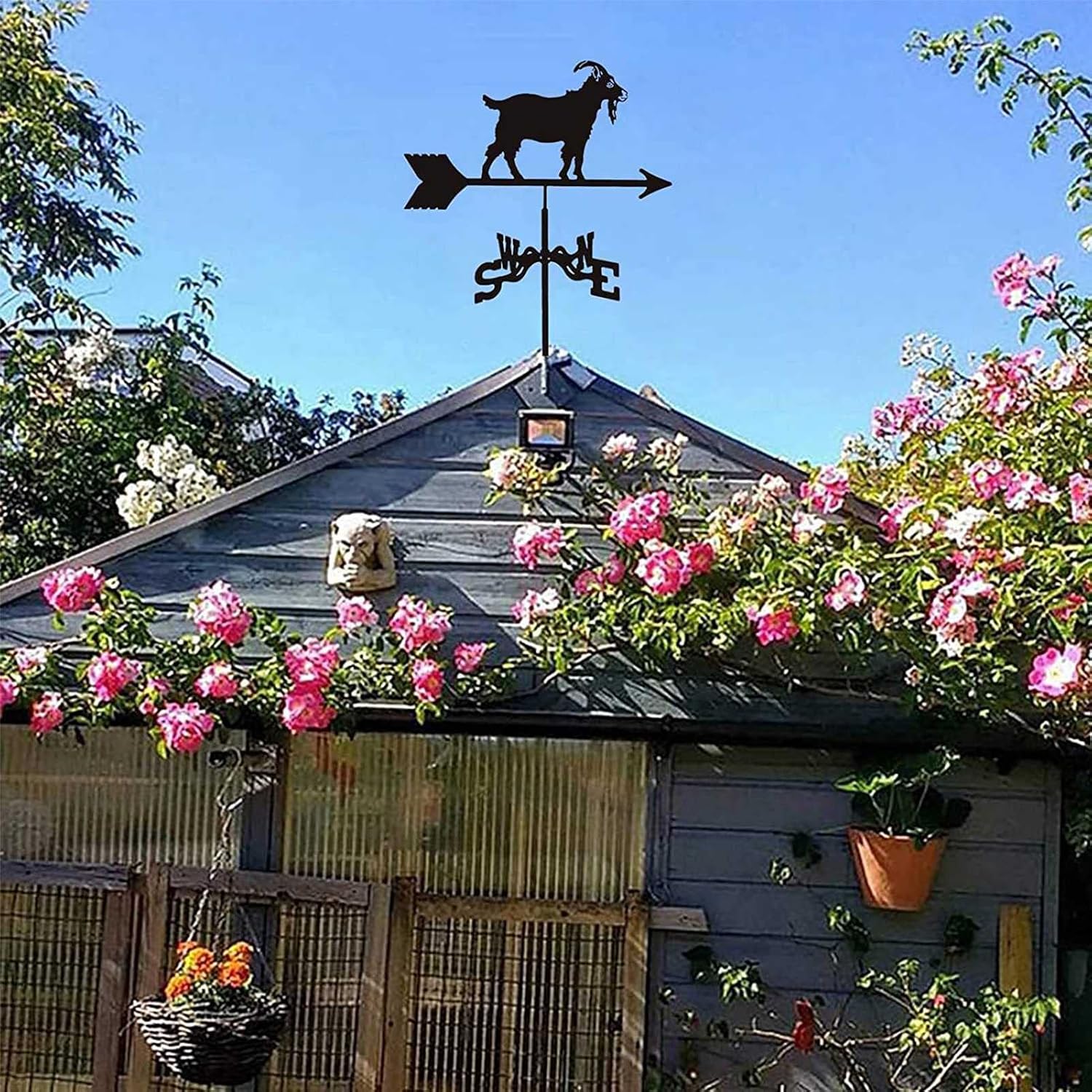 Girouette De JardinMoulin à Vent Rotatif En Fer, Sculpture D'extérieur