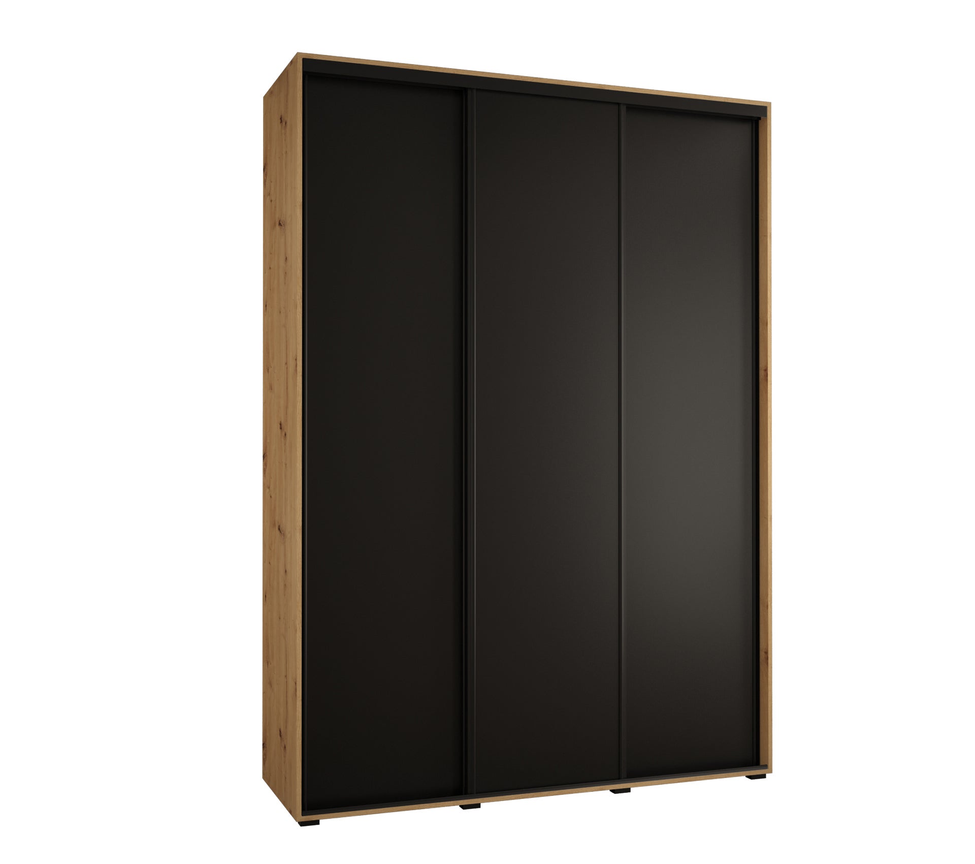 Szafa przesuwna wysoka Davos 1 180 x 60 x 235,2 cm artisan + czarny + u. czarny - Abiks Meble
