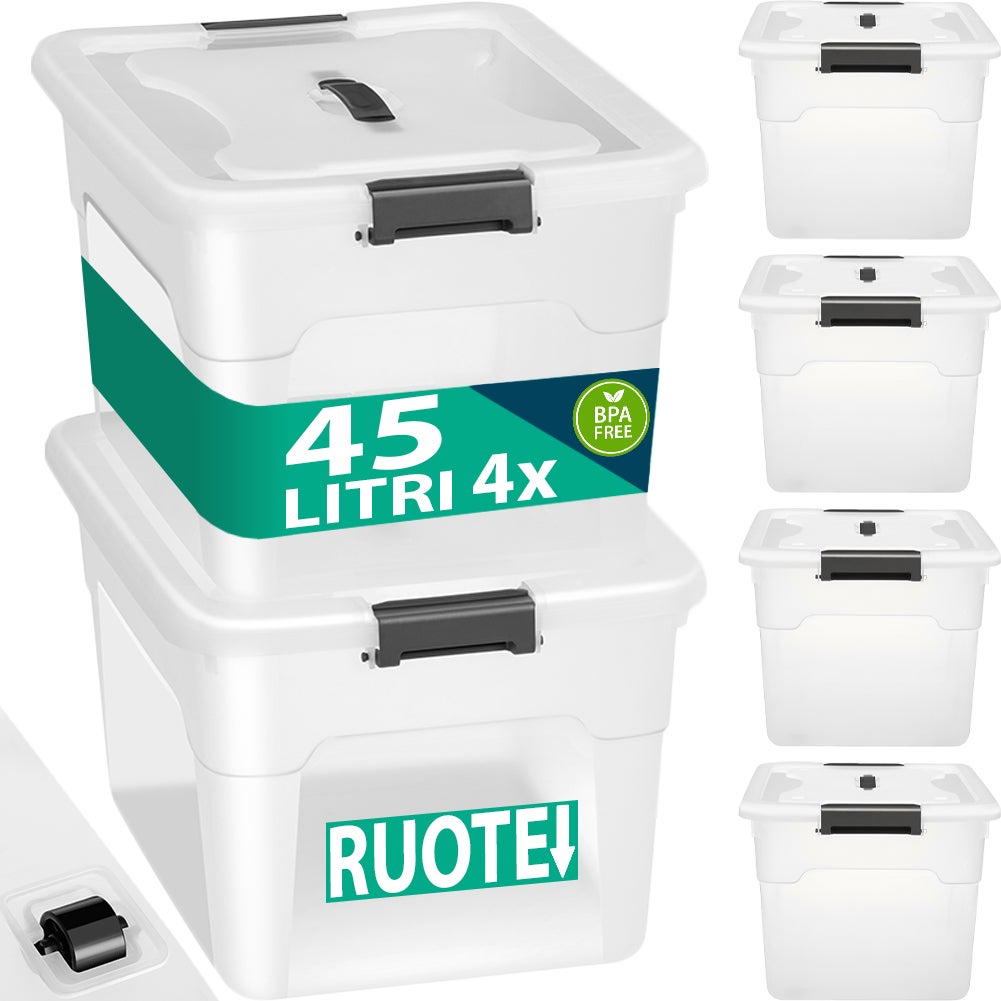 Set Da 3 Scatole Portaoggetti In Plastica Trasparente Rigida, Impilabili E Capienti, 6 Misure Disponibili