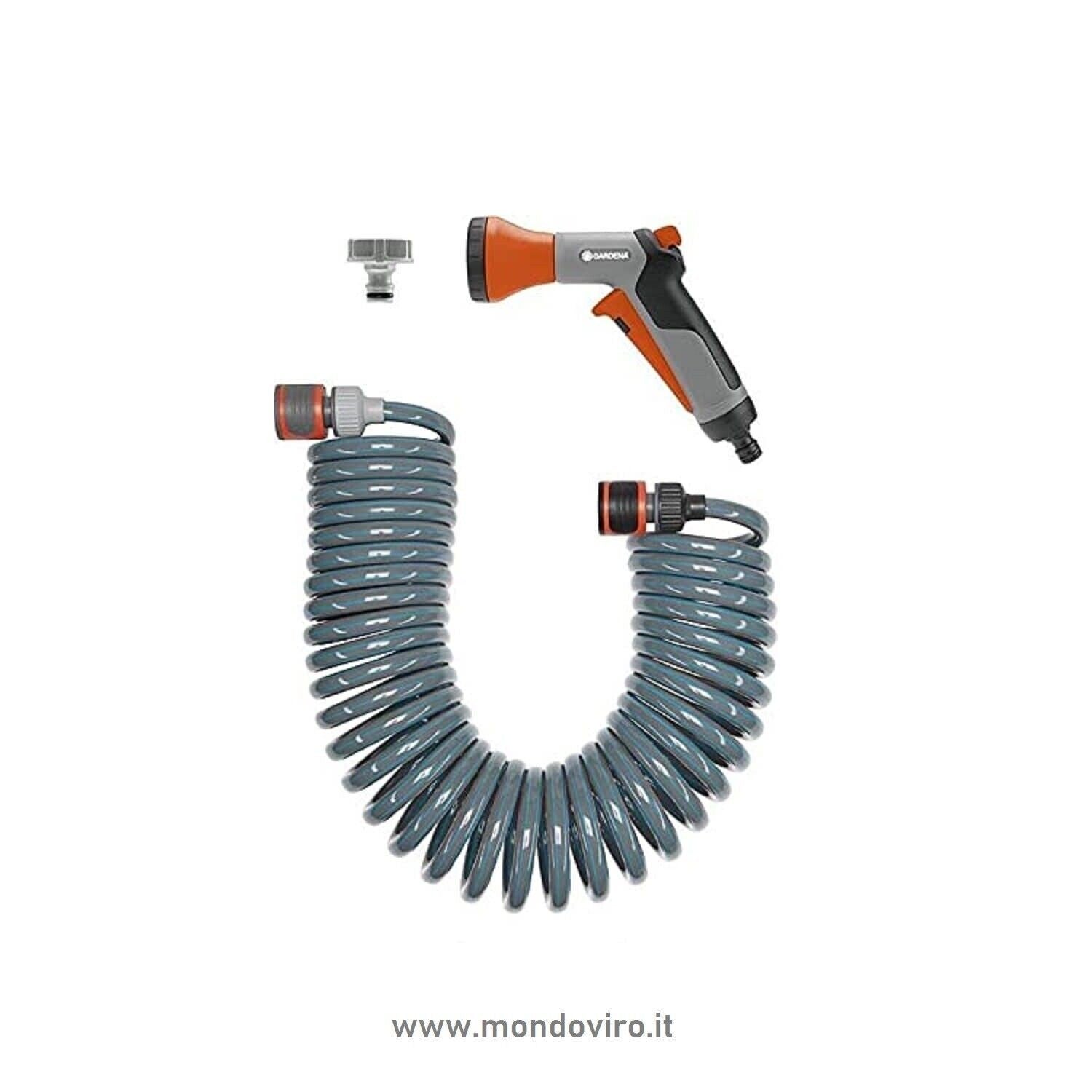 Tubo Da Giardino A Spirale 15m – Flessibile Con 7 Modalità Di Spruzzo | Kit Con Lancia E Connettori, Antigroviglio, Per Lavaggio Auto E Irrigazione - 2
