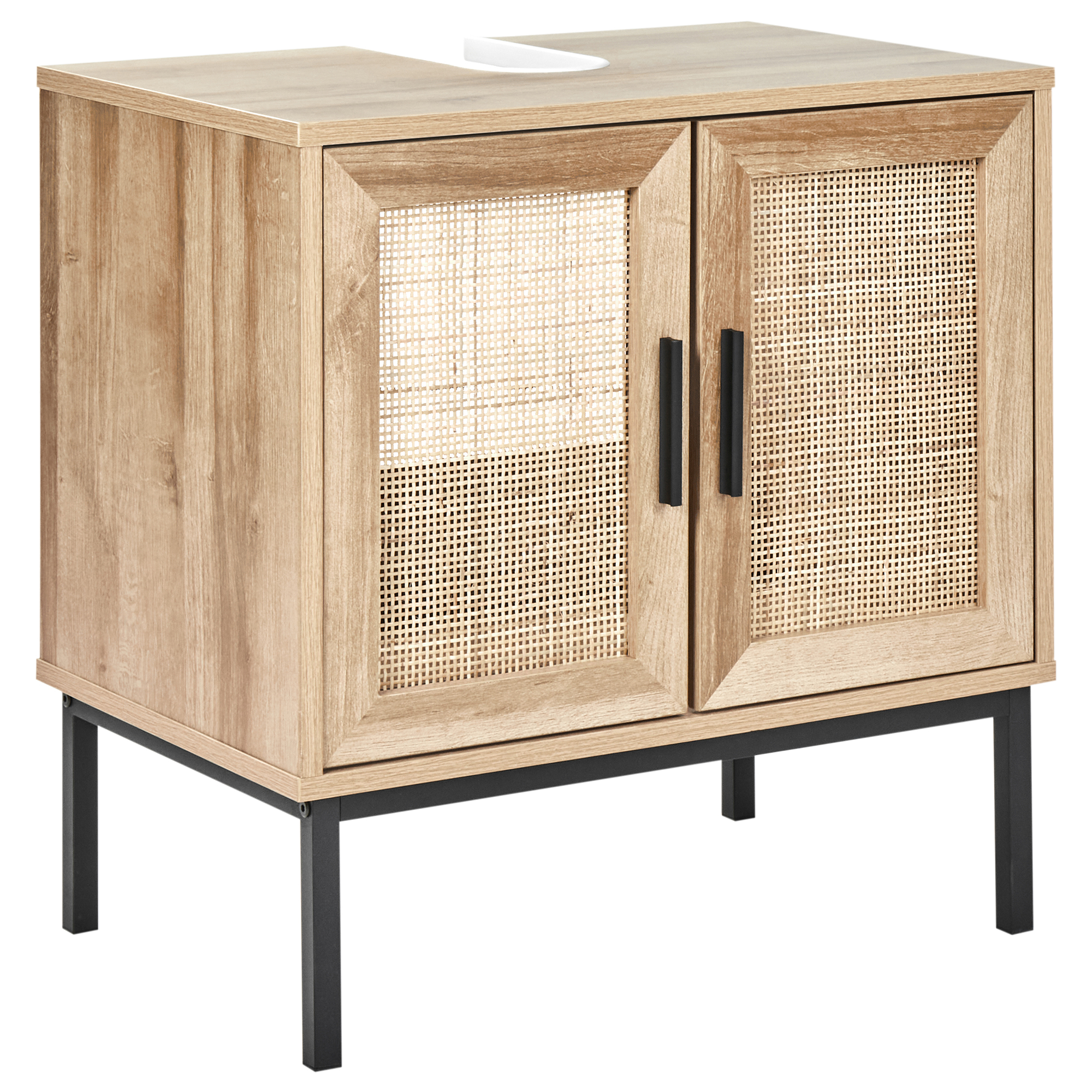 Beliani mueble para lavabo rosell 60 cm marrón claro
