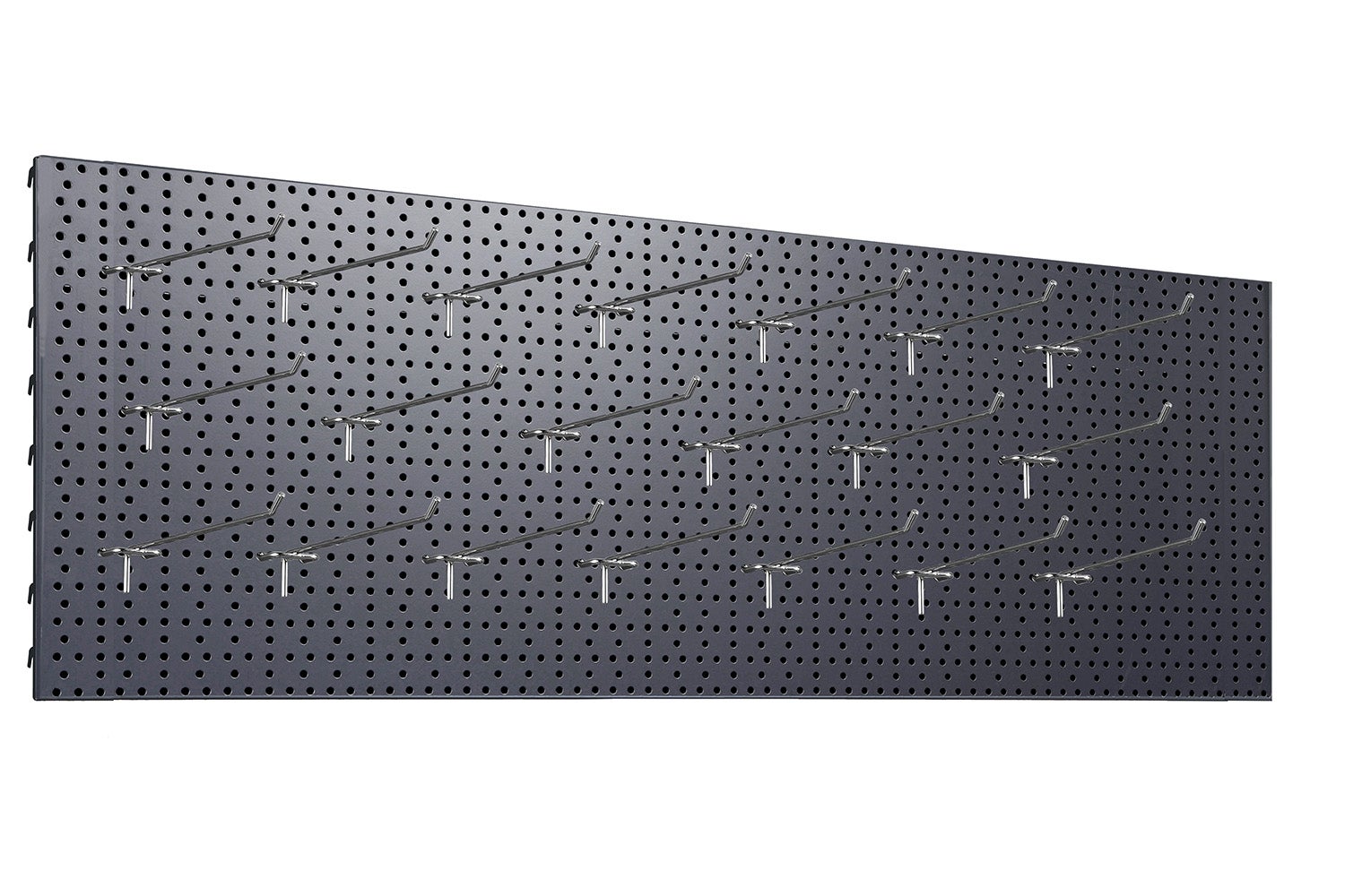 Zestaw Tablica warsztatowa 125x40cm ciemny szary + 20x Zawieszki pojedyncze fi4 20cm KTD