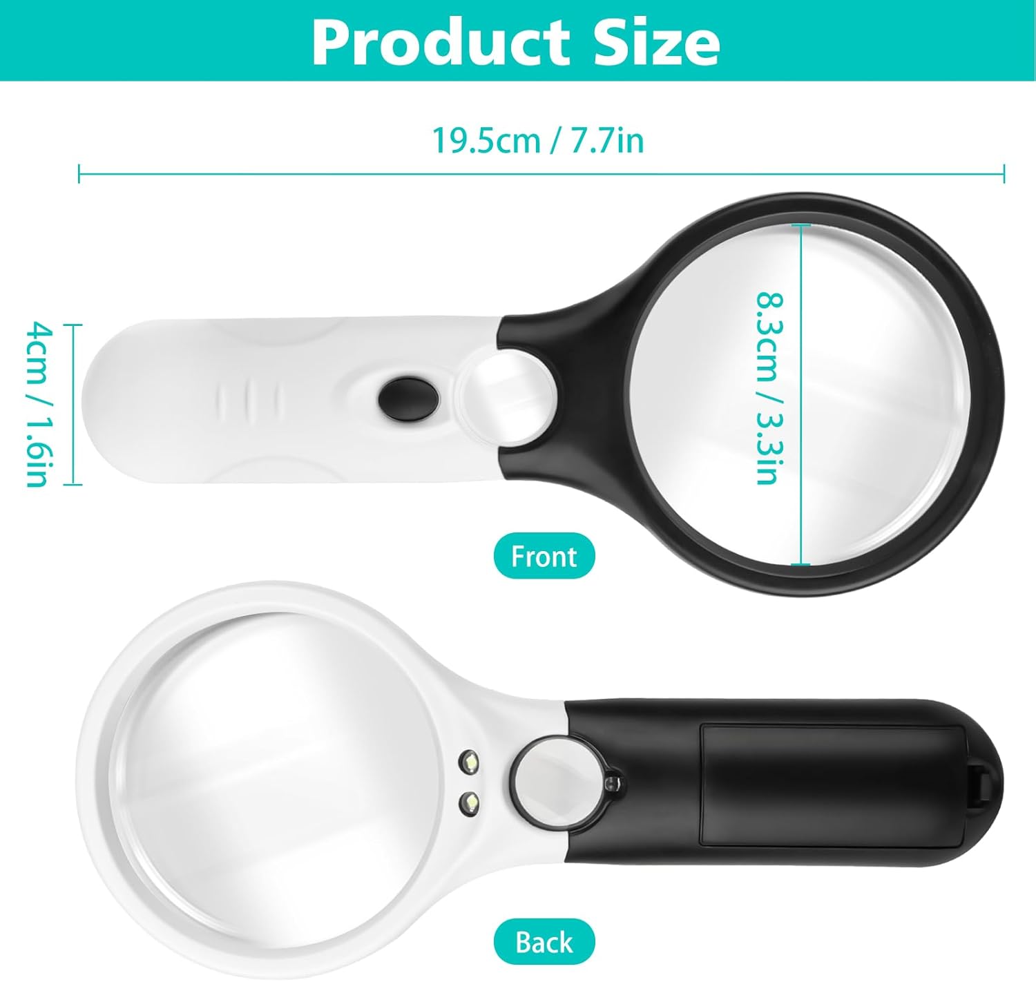 Lot De 4 Lunettes Loupe Grossissante - 3X, 5X, 8X, 10X - Pour Lecture, Couture, Réparation - Monture TR90 Légère - 10
