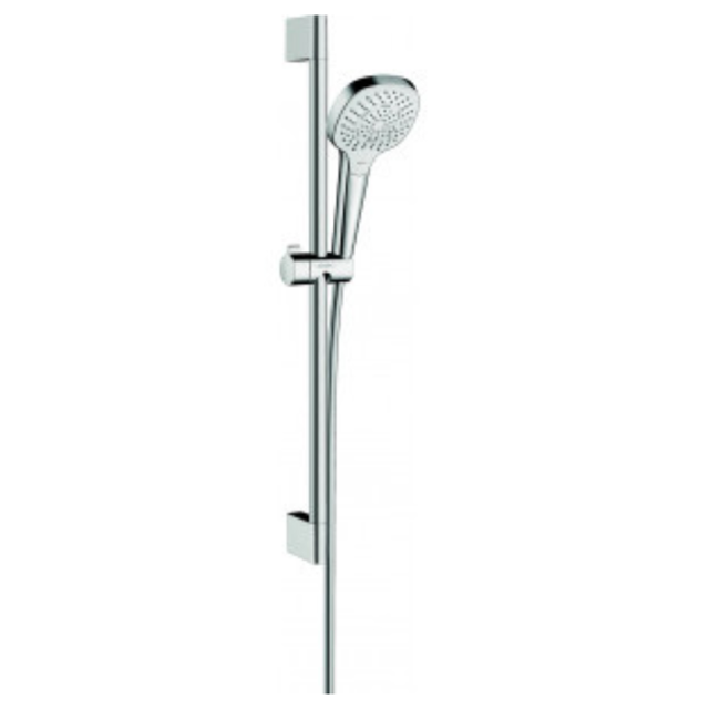 Set de douche Multi EcoSmart 9 l/min avec barre Unica'Croma 65 cm blanc/chromé Hansgrohe Croma Select E