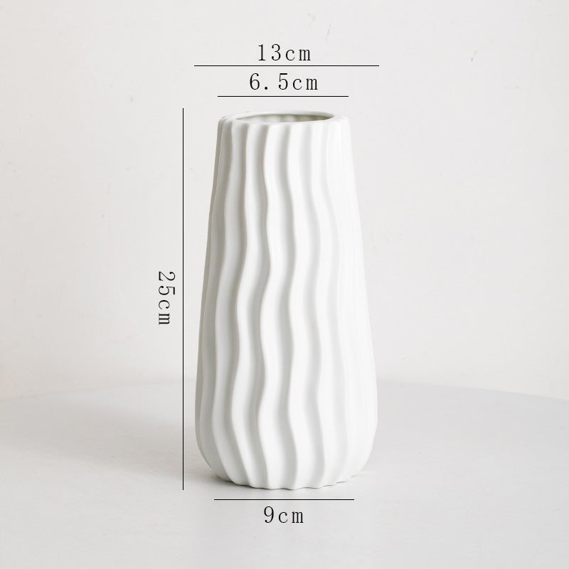 Vaso Decor Ceramica Astratto Lato Viso Opaco Moderno Tavolo Vaso Soggiorno Fiori R8J8 Orn Pot Secco Desktop Office