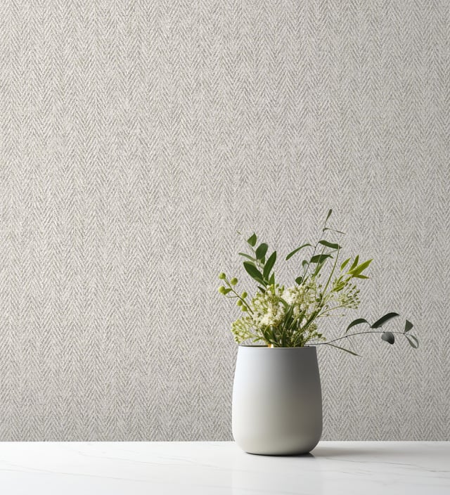 Papier peint chevrons micro-texturés, tons gris - Chevron Louis 683564 de GAULAN - Rouleaux de 10 m x 0,53 m