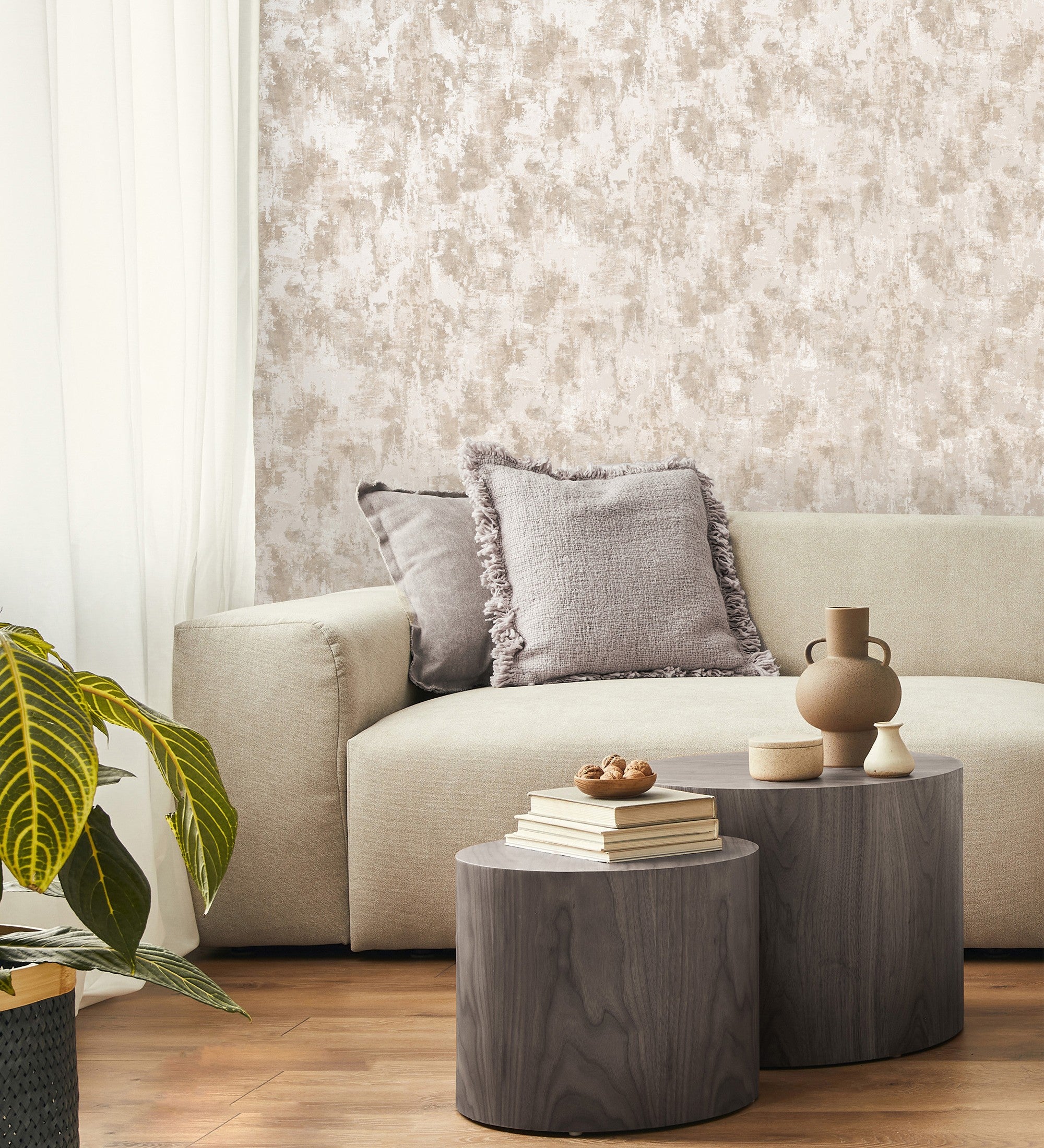 Papier peint stuc effet nacré beige - Velkan 681971 de GAULAN - Rouleaux de 10 m x 0,52 m - 5