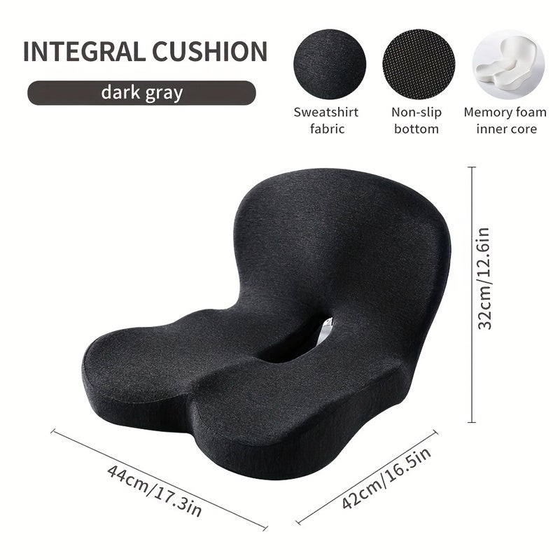 Coussin de siège ergonomique avec soutien lombaire, coussin de chaise de bureau pour une position assise prolongée, lavable - 7