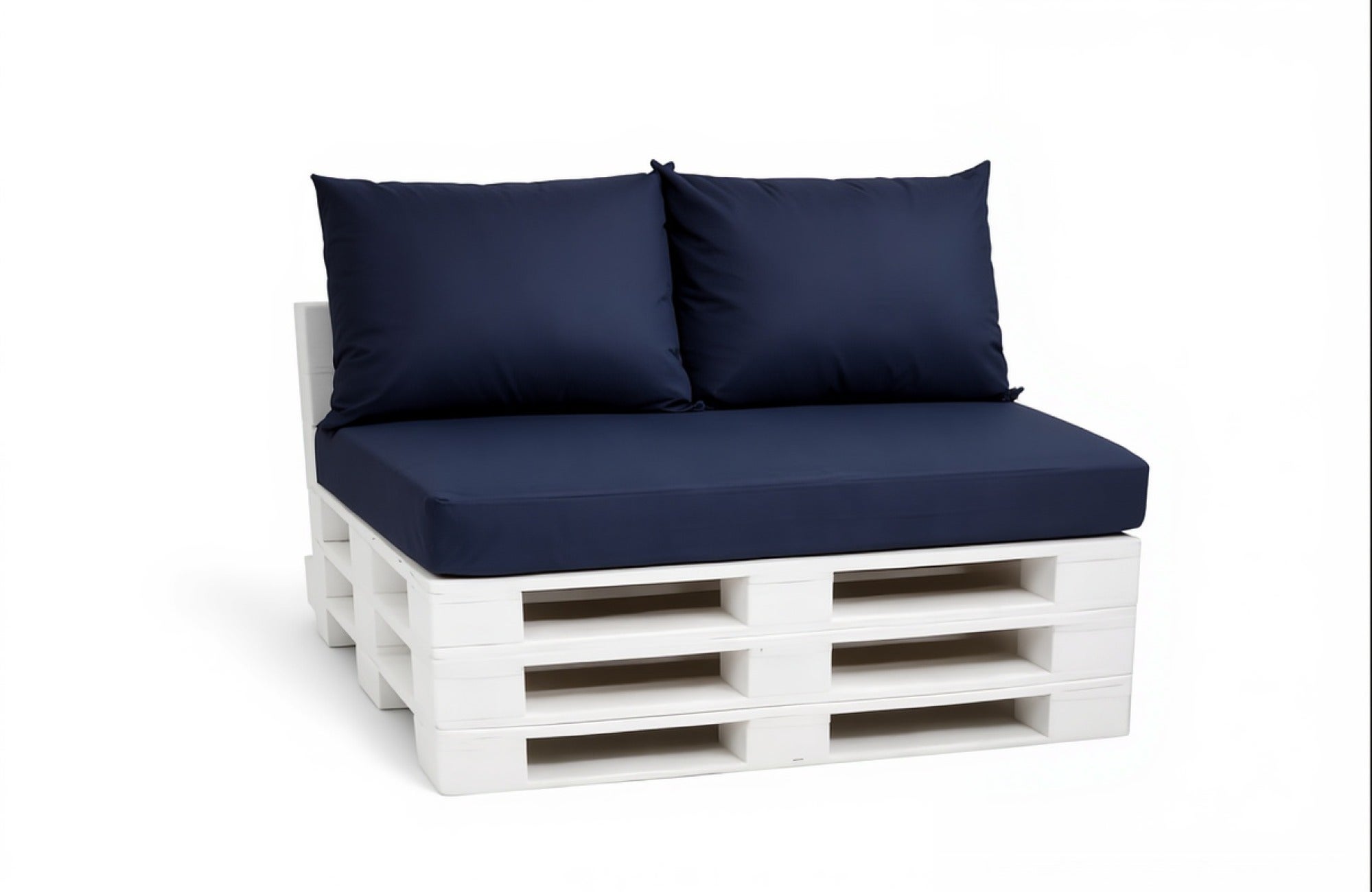 Zestaw poduszek na meble z palet 120x40 cm + 2x 60x50 cm, kolor granatowe, zdejmowane pokrowce, do ogrodu i na balkon