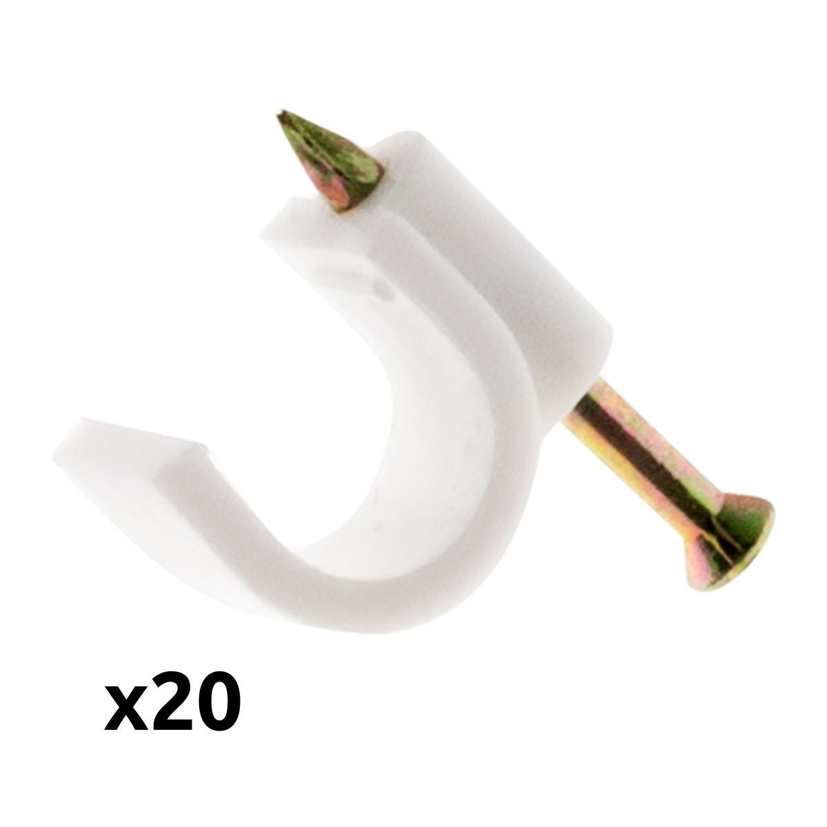 Lot de 20 crochets fixation Ø4mm - Blanc - Zenitech - 2