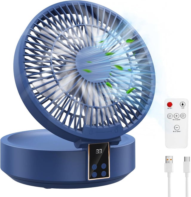 Ventilateur Silencieux Ultra Puissant, Ventilateur de Table Portable, Ventilateur de Bureau USB Rechargeable, 5000mAh Batterie