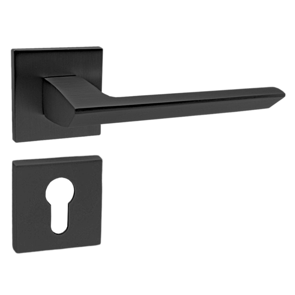 Maniglia Per Porta DOMINO ELENA-QR - Nero, Chiusura A Barba, Set Con Rosette - Foto 8