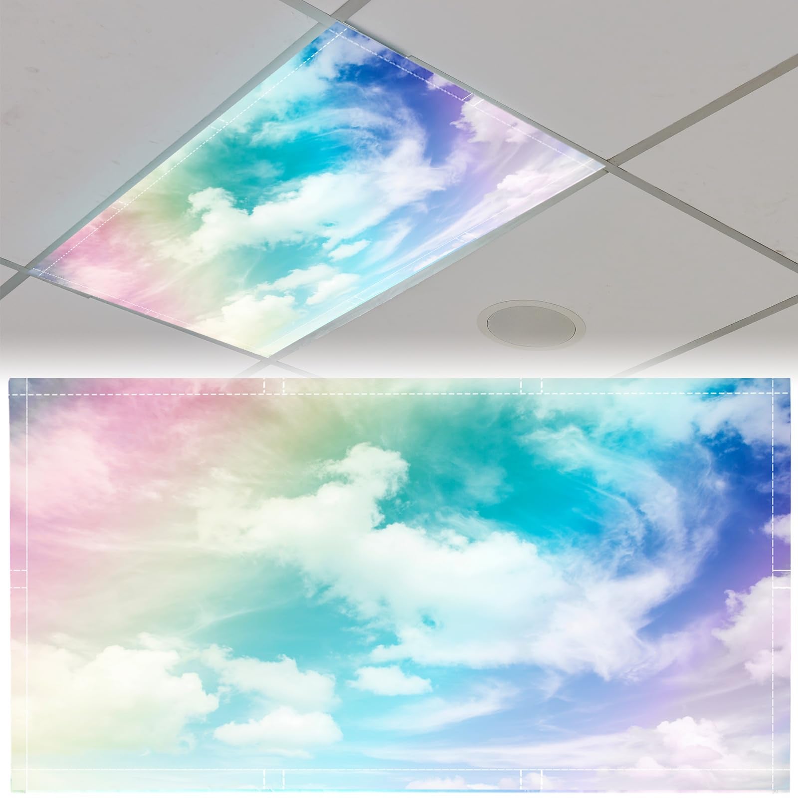 Cache-lumière fluorescent pour plafonniers - Cache magnétique nuage ...