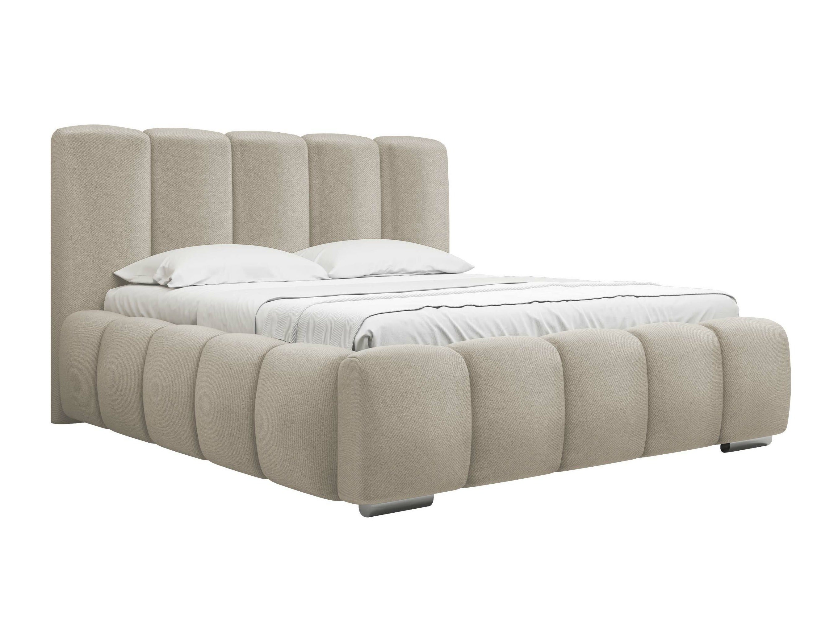 Lit TrendyNest Alceus I, Double, Crème, 180x200, Tissu, Disponible ...