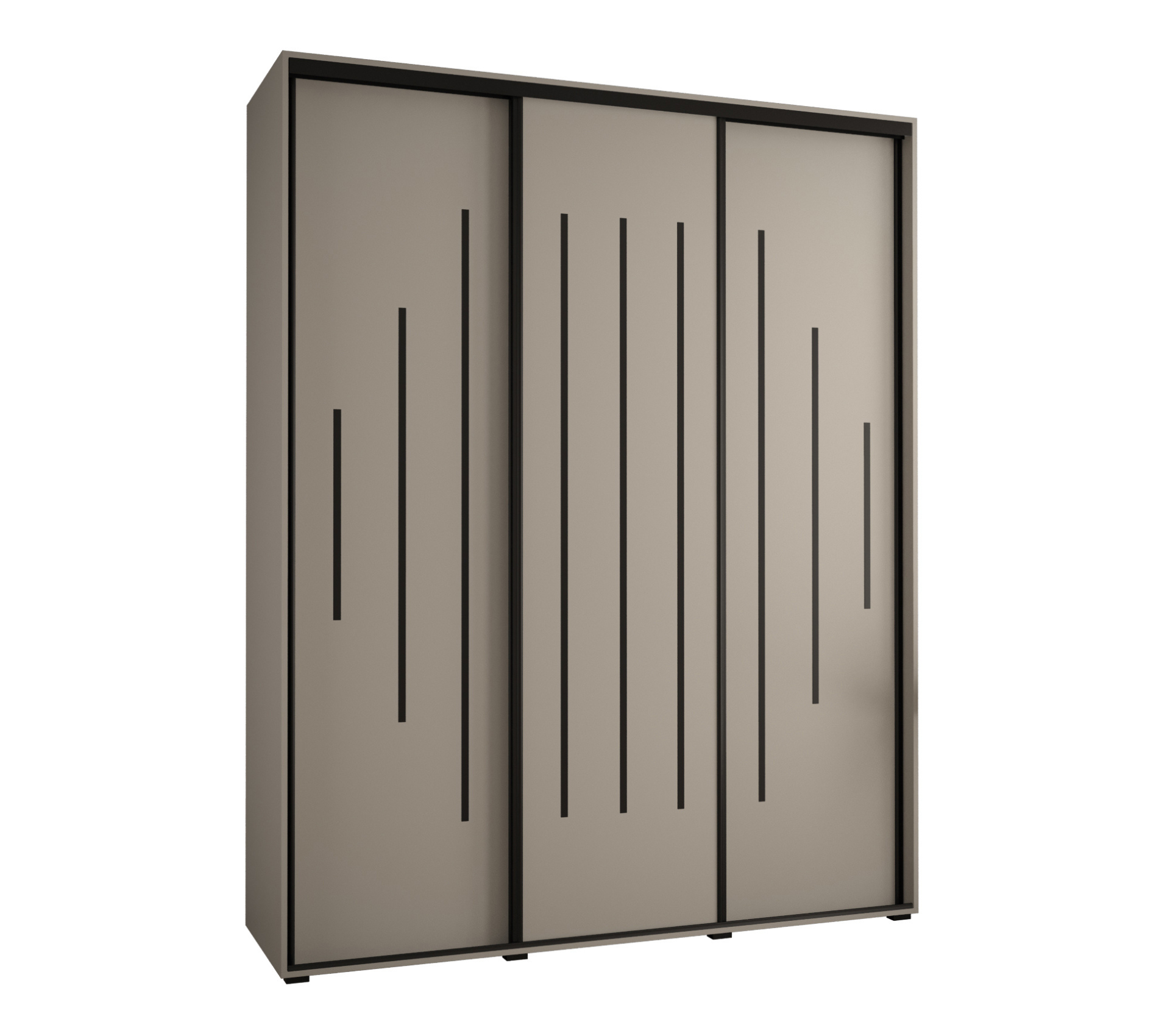 Szafa przesuwna wysoka Dakota 12 200 x 60 x 235,2 cm kaszmir + u. czarny - Abiks Meble