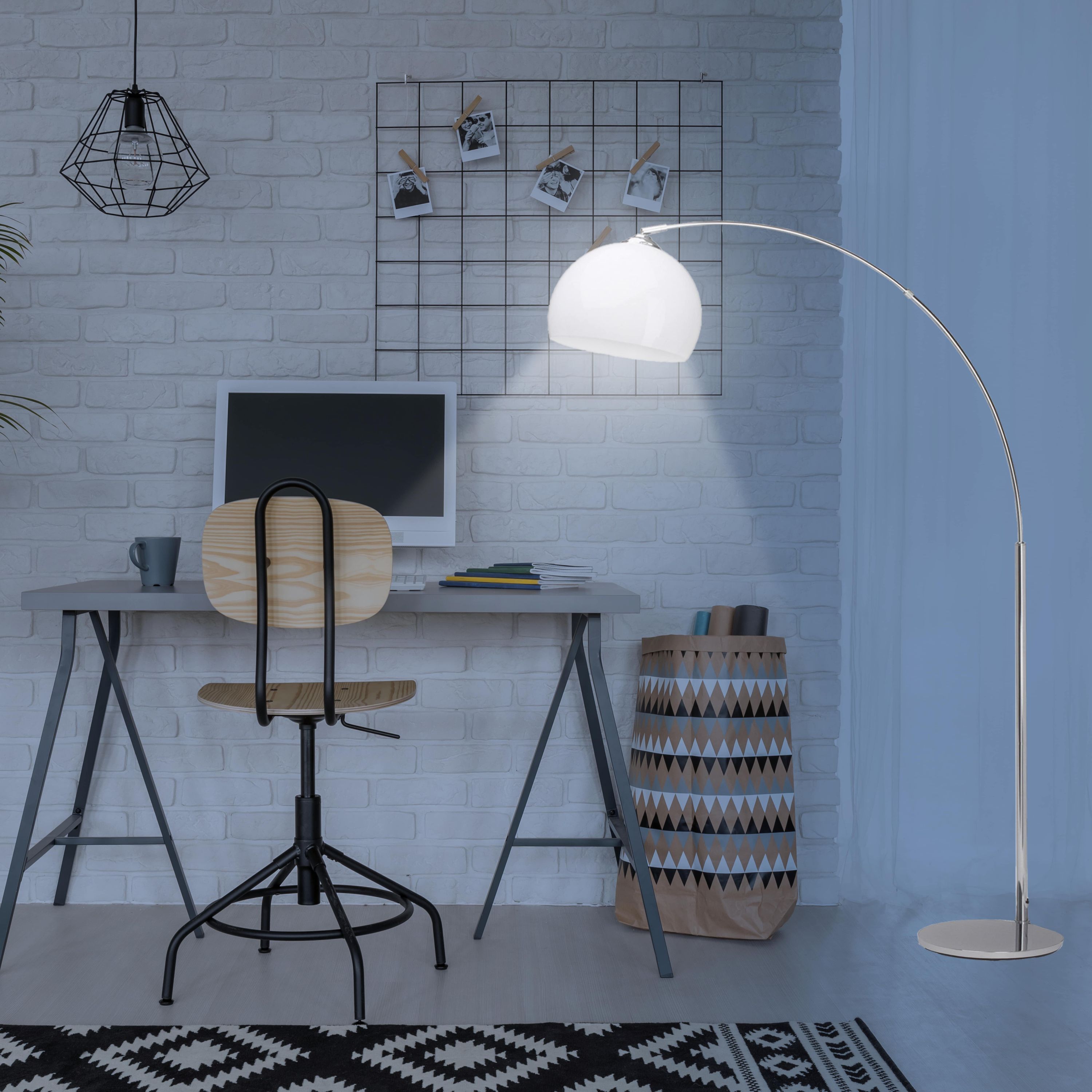 Lampa podłogowa Brilliant Vessa regulowana biała nowoczesny design - 5