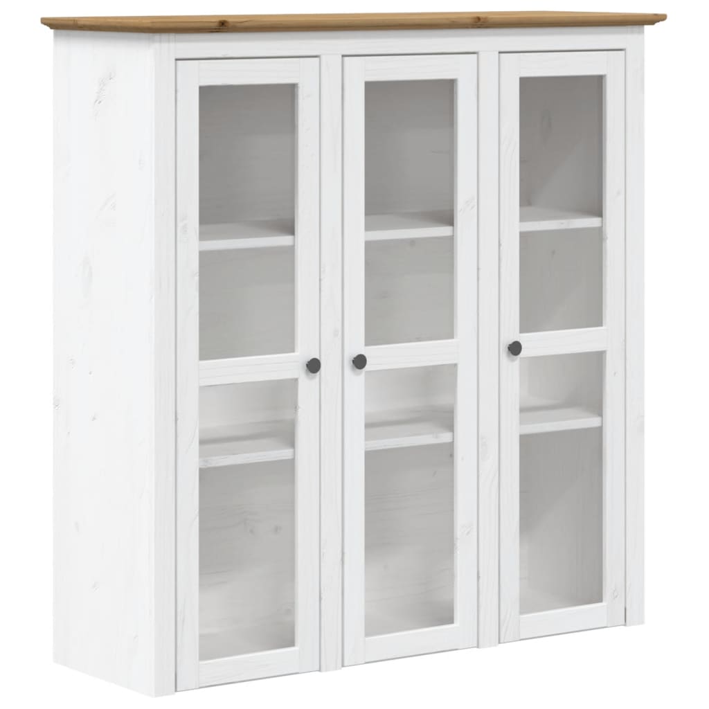 Armario - vestidor moderno con puertas de vidrio bodo madera de pino blanco marrón