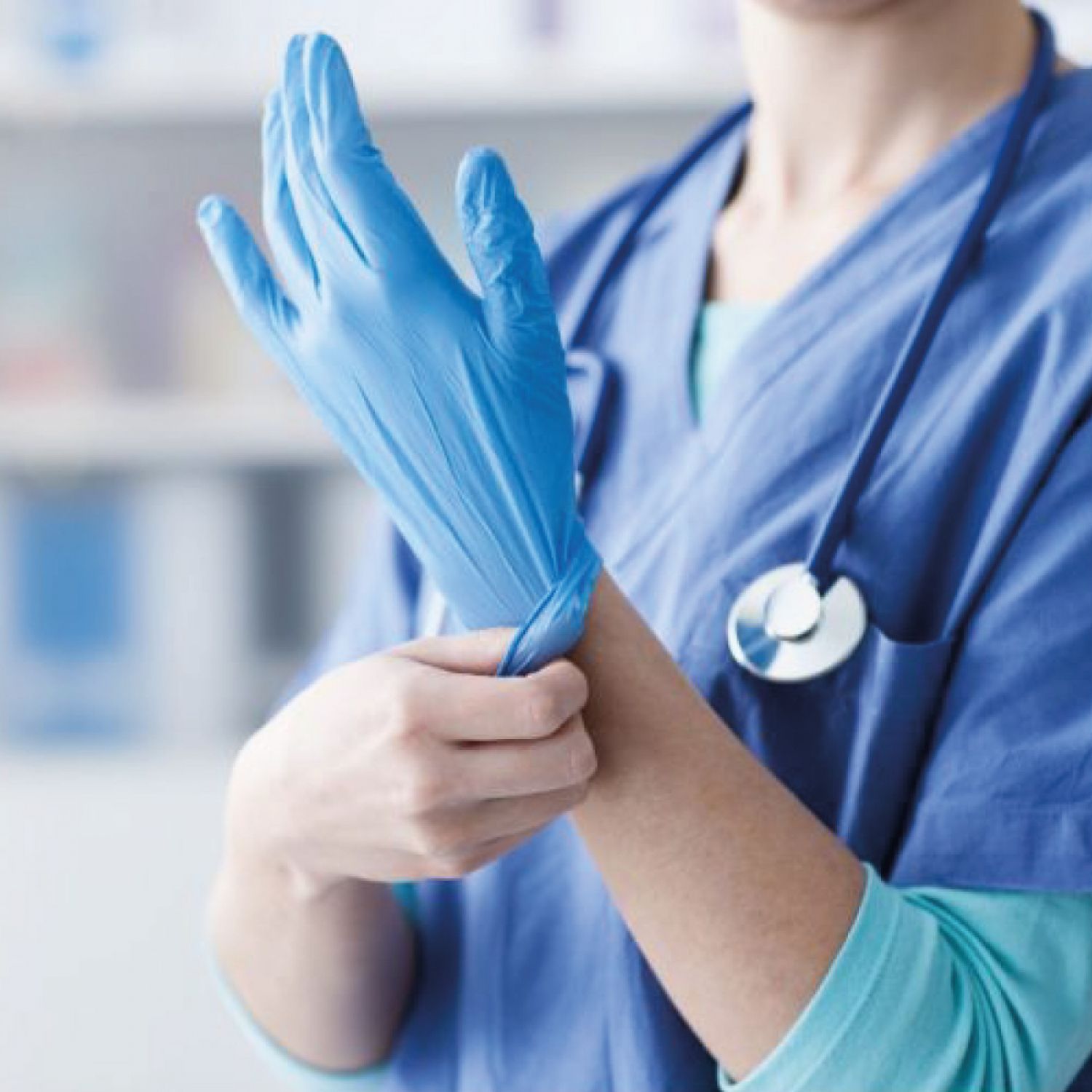 Boite de 100 gants en nitrile jetables - non poudrés - Taille XL - Bleu - Vivezen - 2